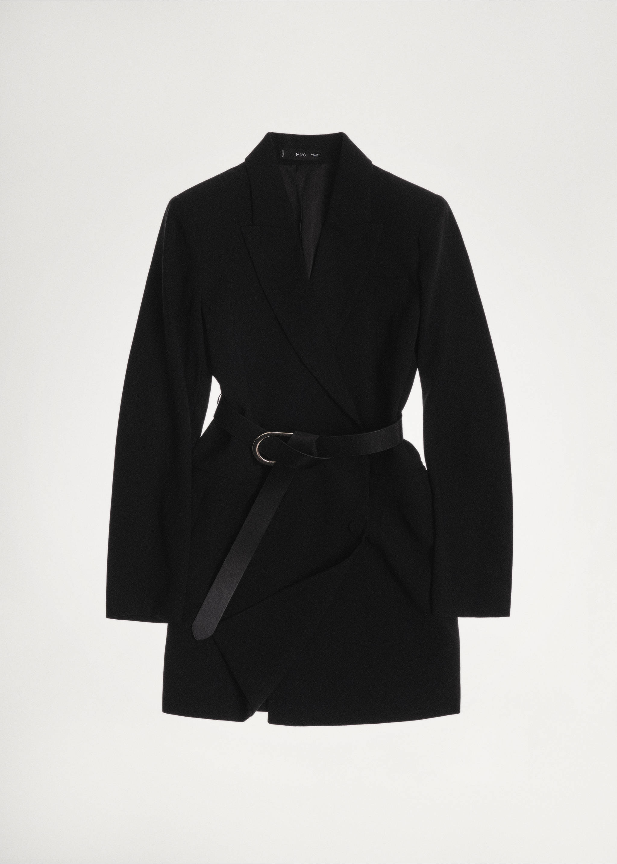 Vestido blazer cinturón - Detalle del artículo 7, Negro. Ref: 87070630-00.