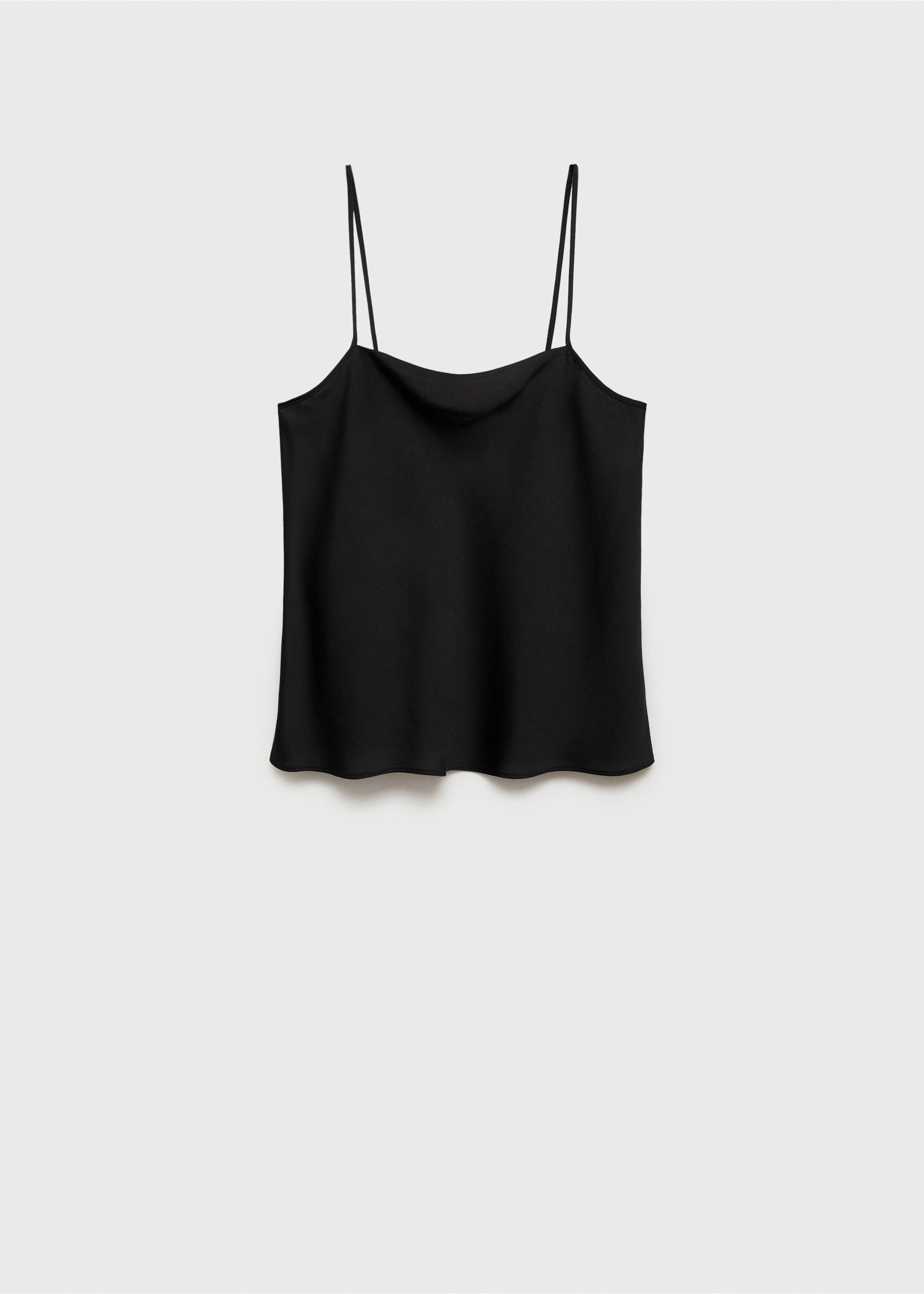 Satin top with thin straps - Article without model, Black. Ref: 87070633-00.
