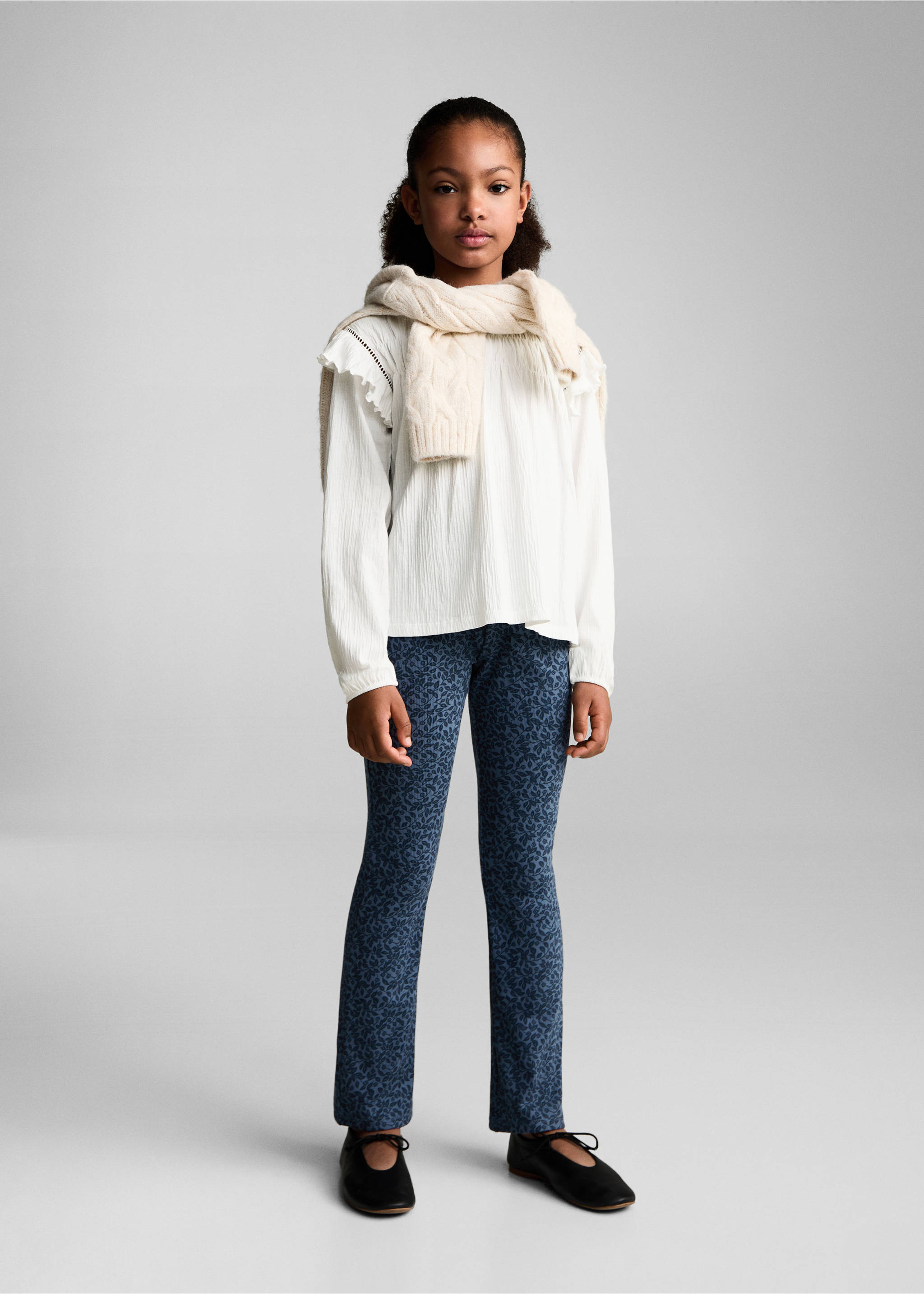 Κολάν flare εμπριμέ - Γενικό πλάνο, Μπλε. Ref: 87070635-00.