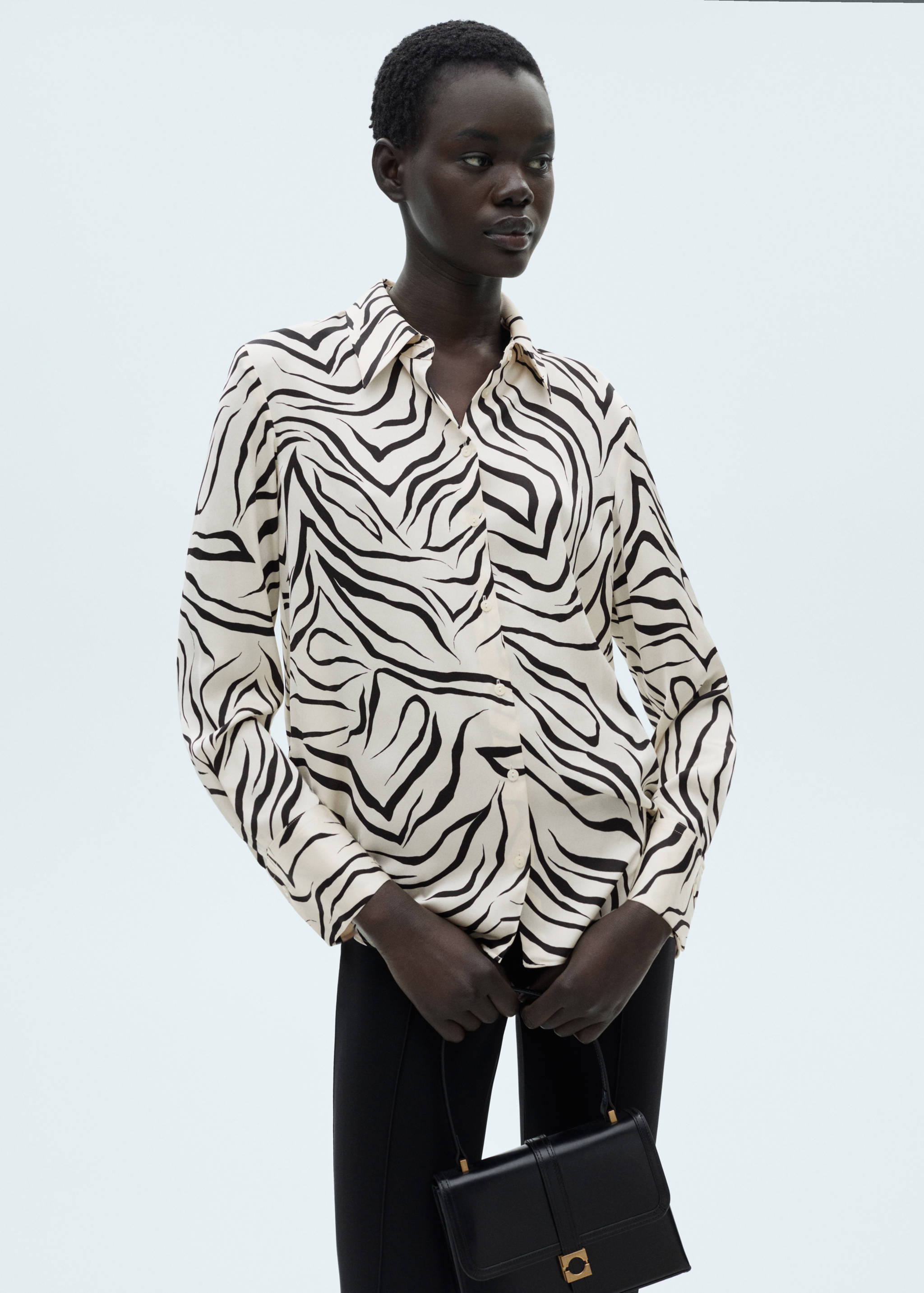 Satin print shirt - Medium plane