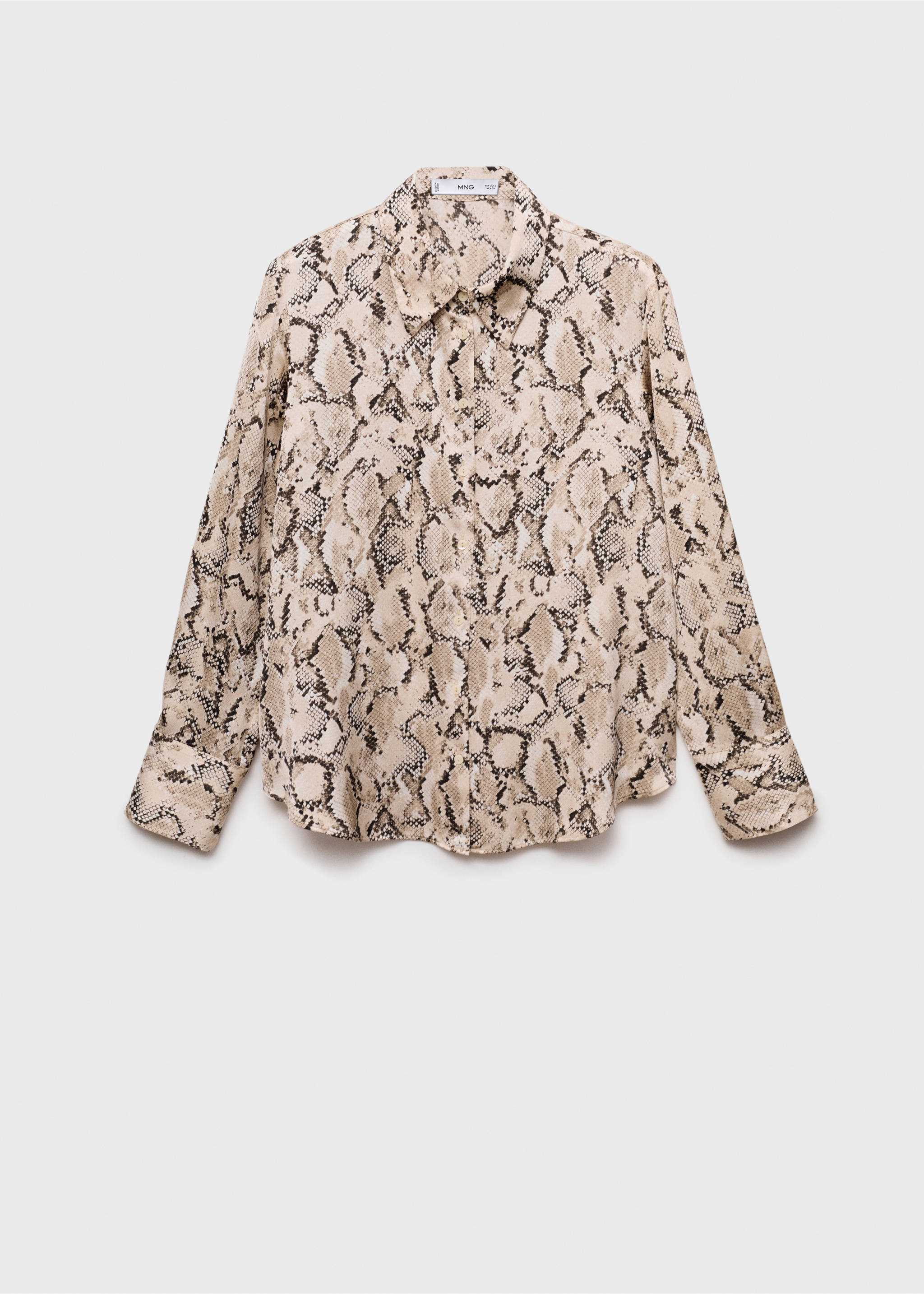 Camisa acetinada estampada - Artigo sem modelo, Areia. Ref: 87070639-00.