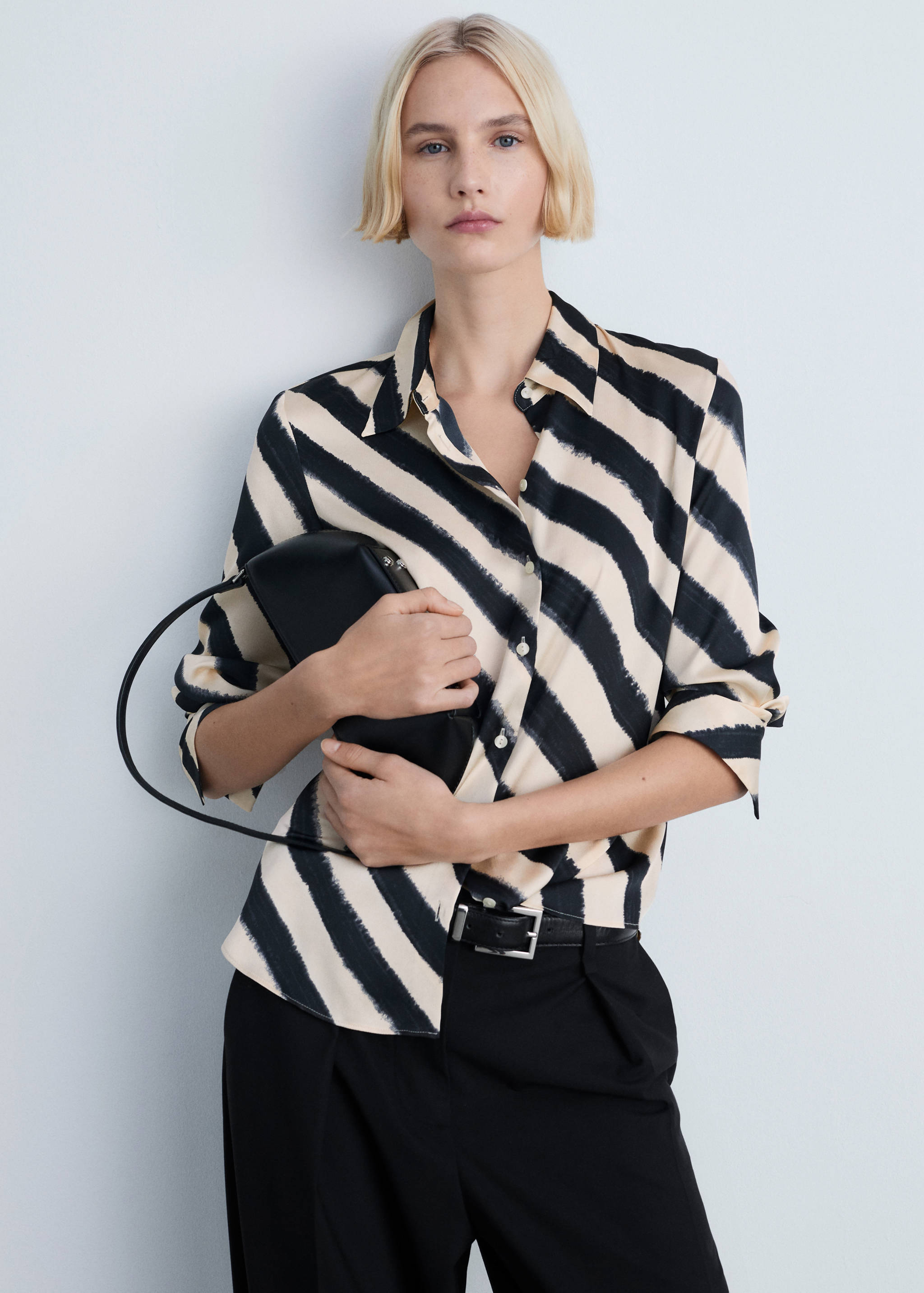 Satin print shirt - Medium plane