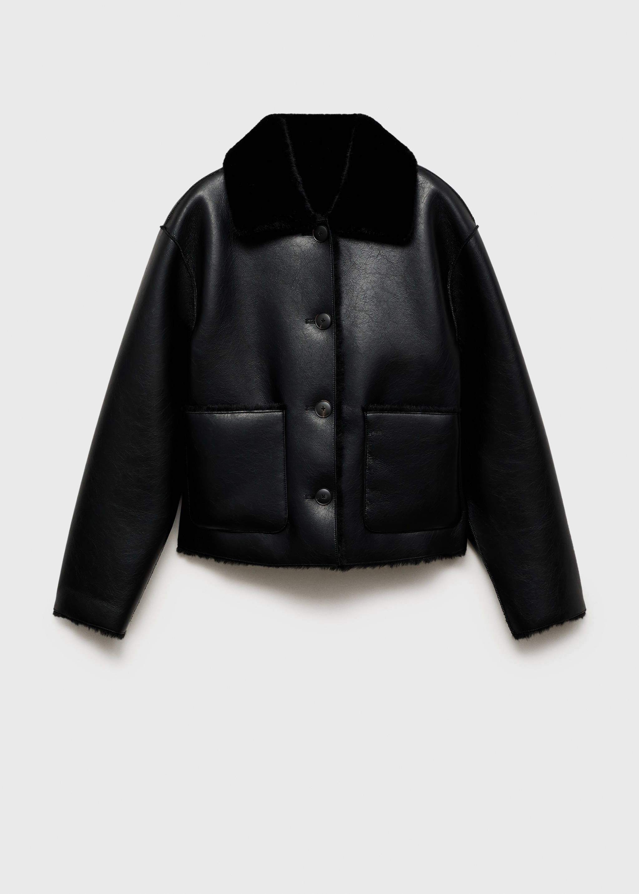 Veste double face simili-cuir poches - Article sans modèle