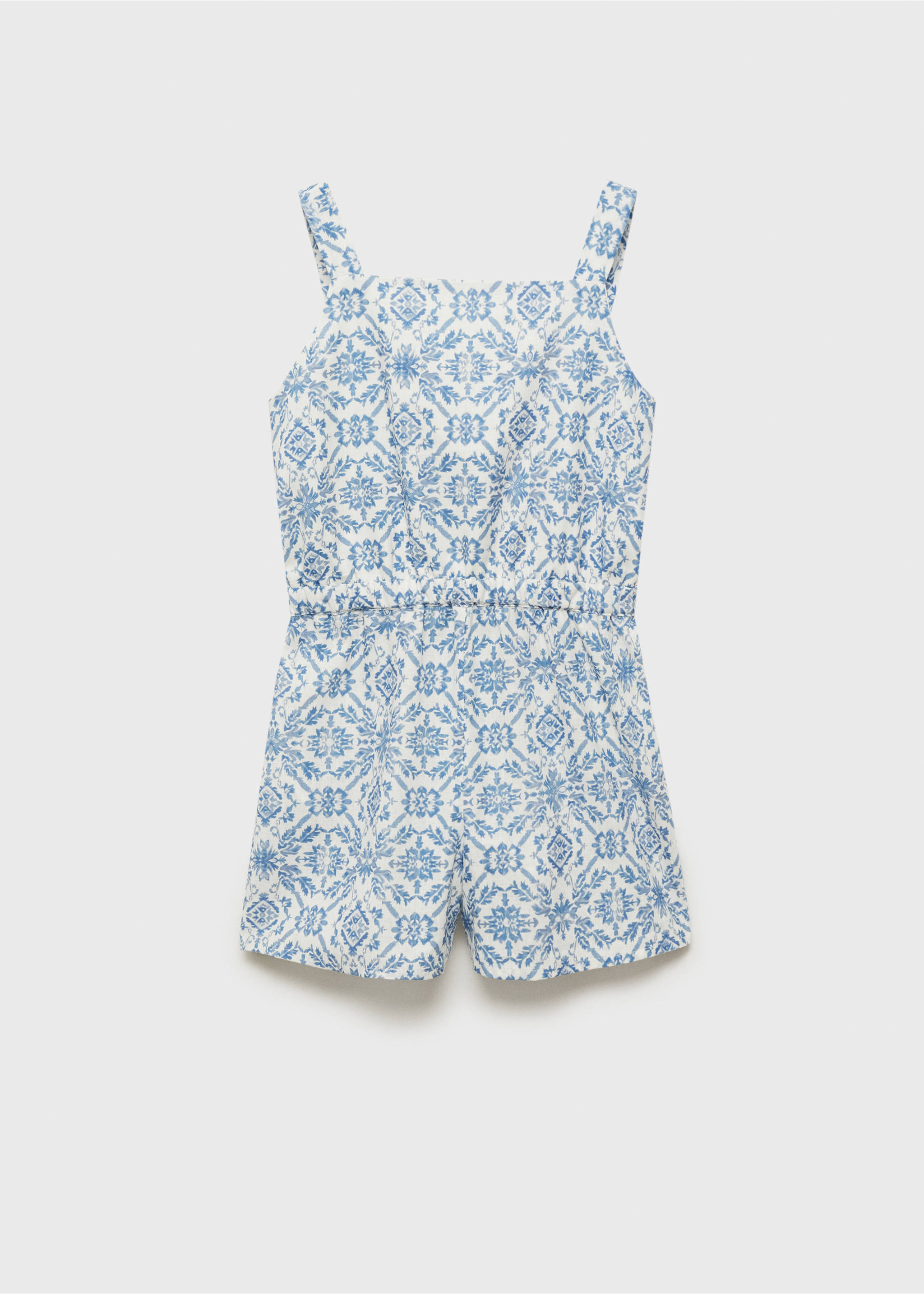 Mono lino estampado - Artículo sin modelo, Azul. Ref: 87070645-00.