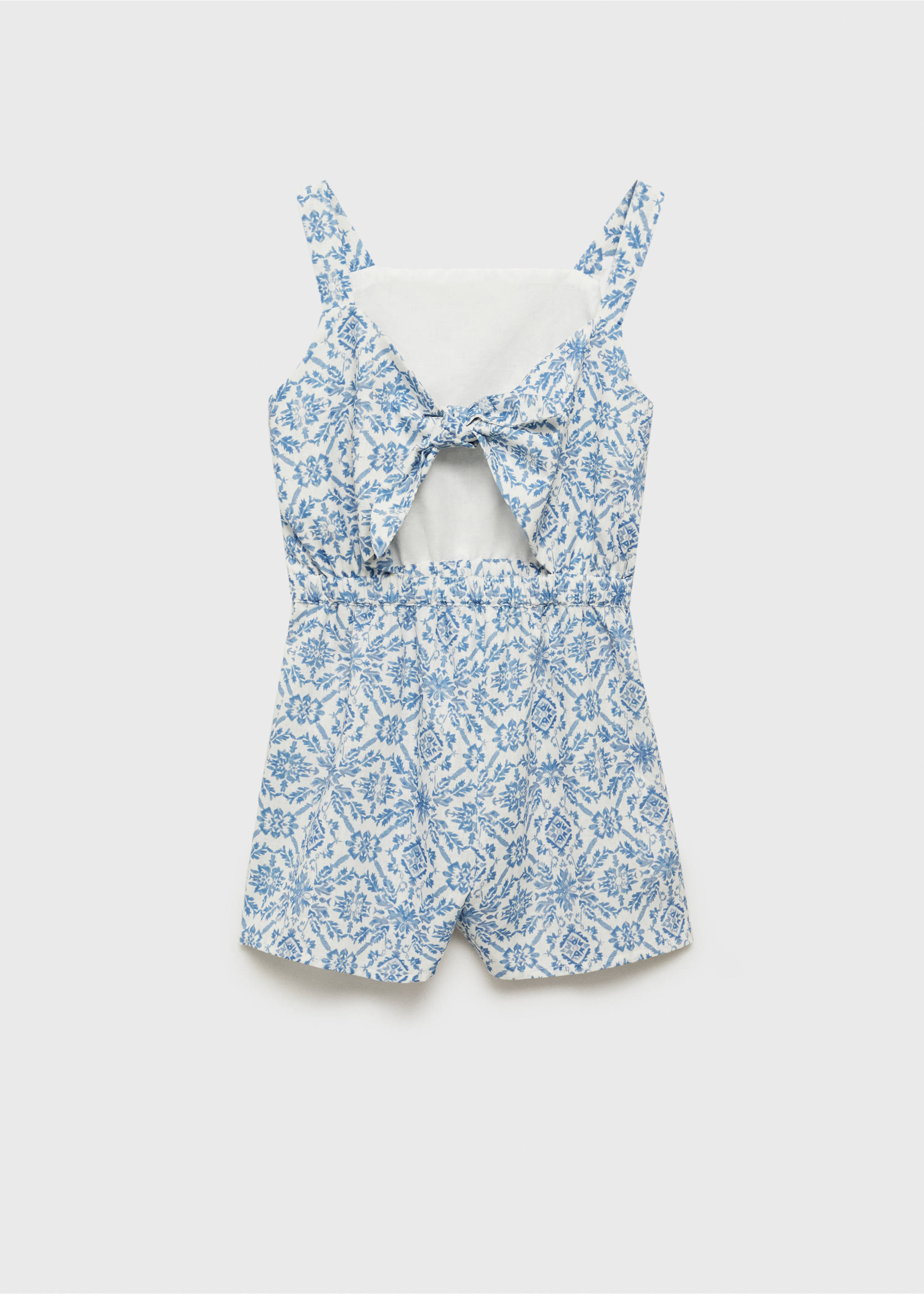 Mono lino estampado - Reverso del artículo, Azul. Ref: 87070645-00.