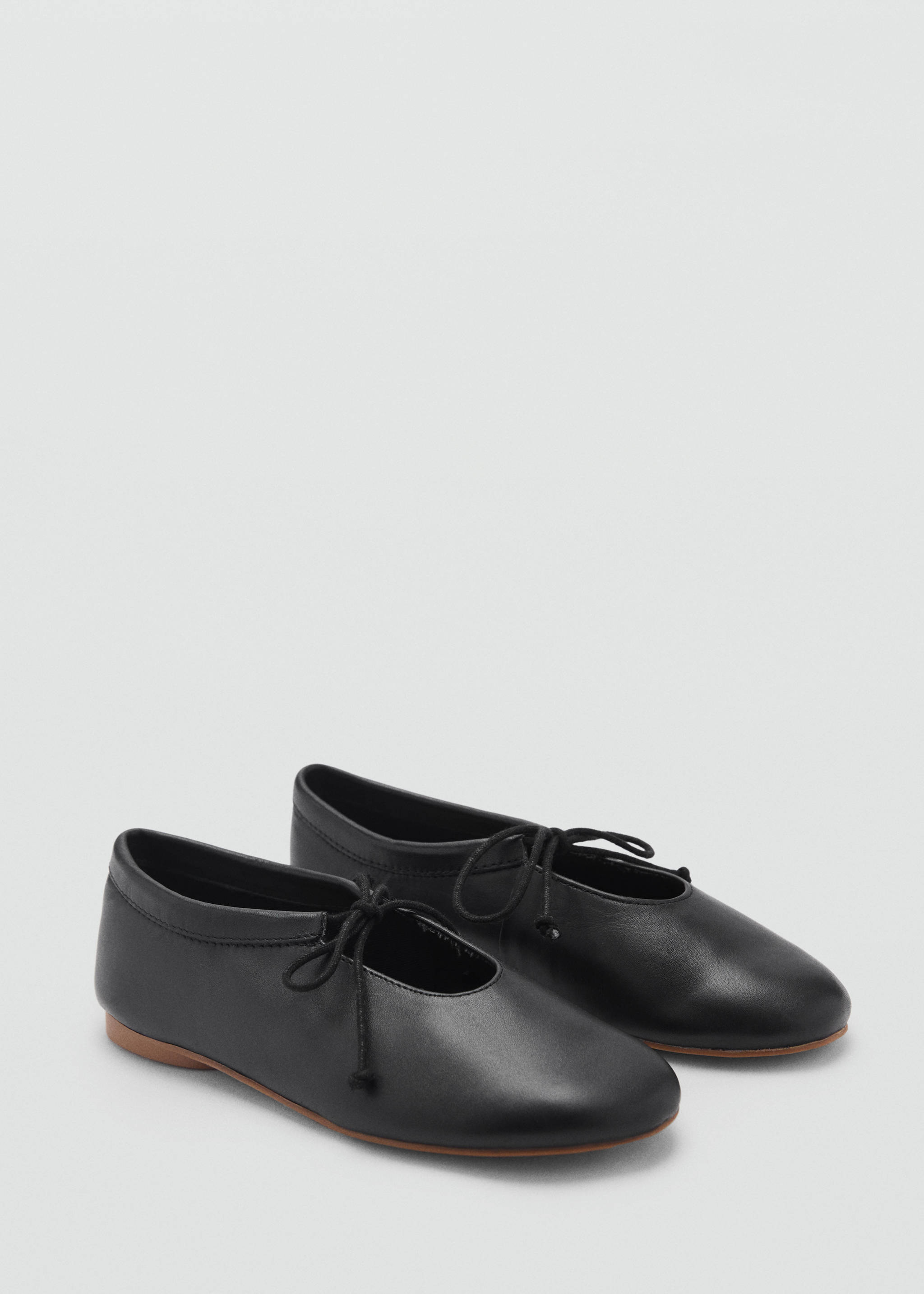 Ballet flats with leather bow - Medium plane