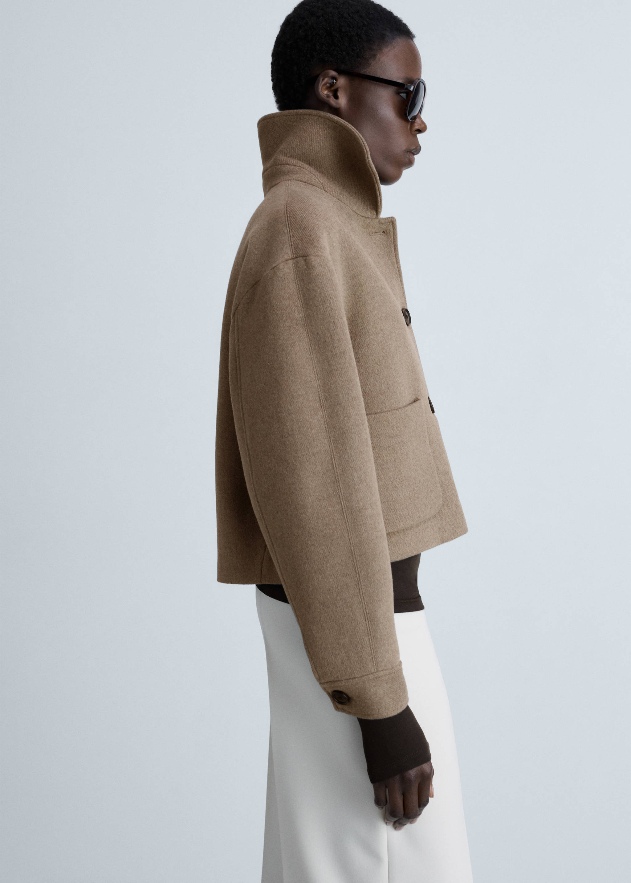 Wool jacket with pockets - Medium plane