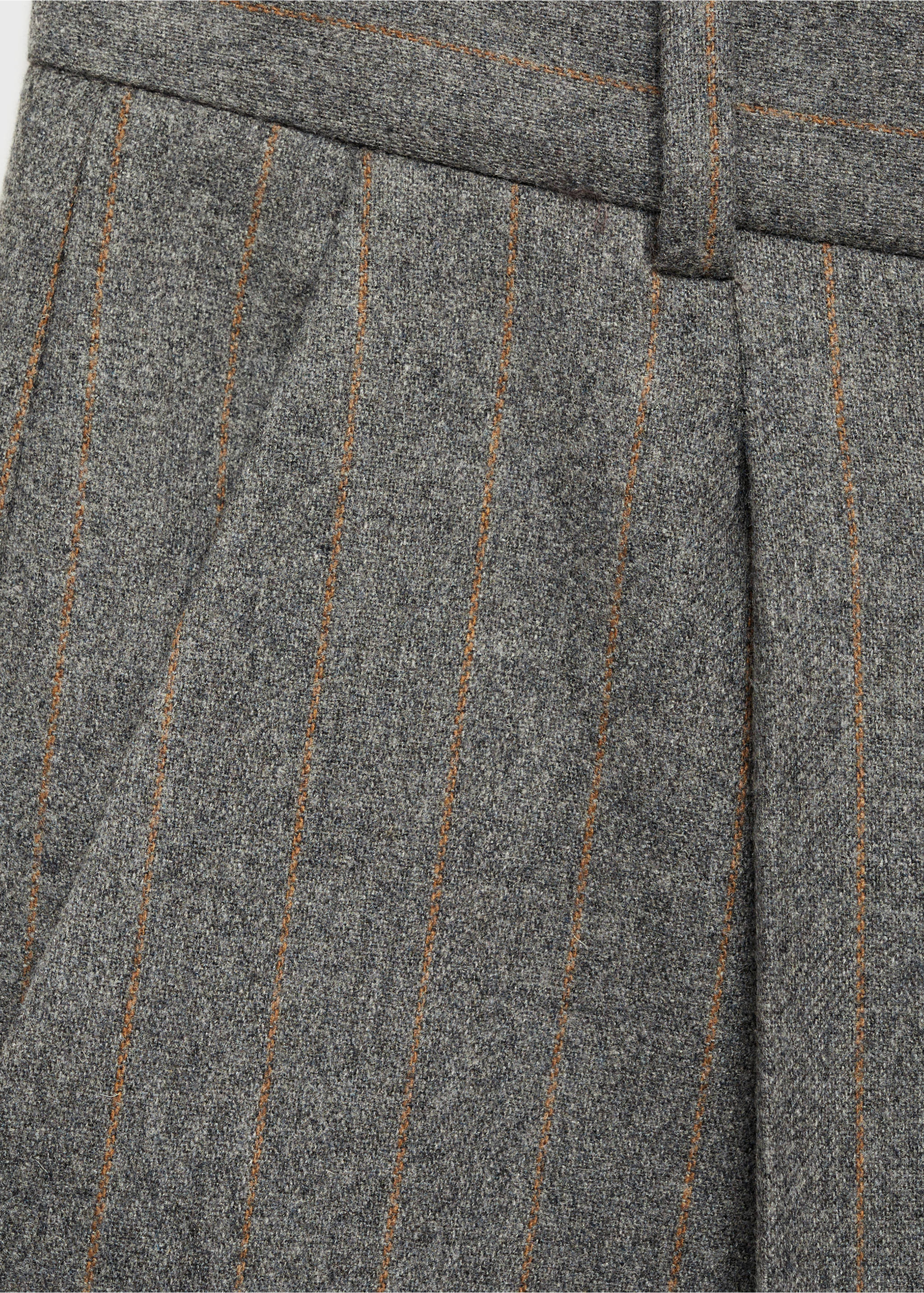 Wool-blend suit trousers - Details of the article 8, Grey. Ref: 87070653-00.