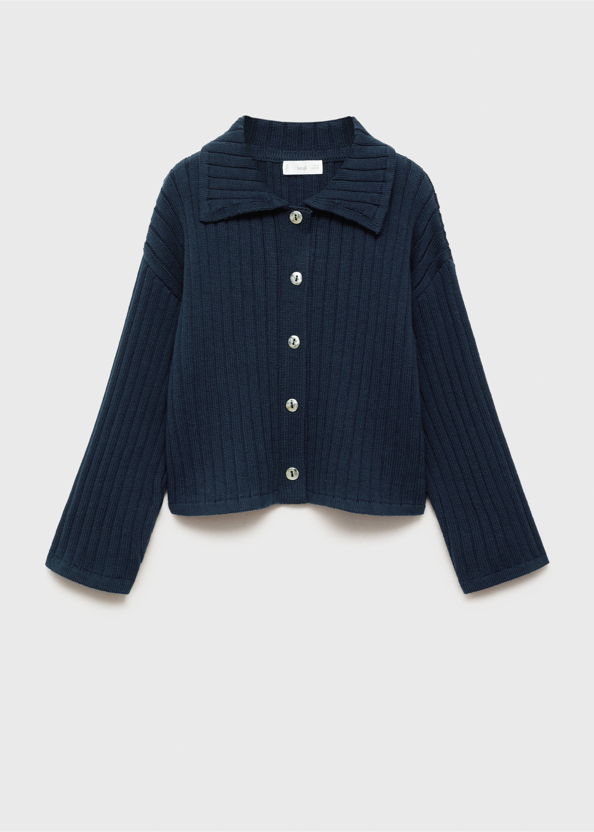 Polo-neck cardigan - Article without model, Dark Navy. Ref: 87070654-00.