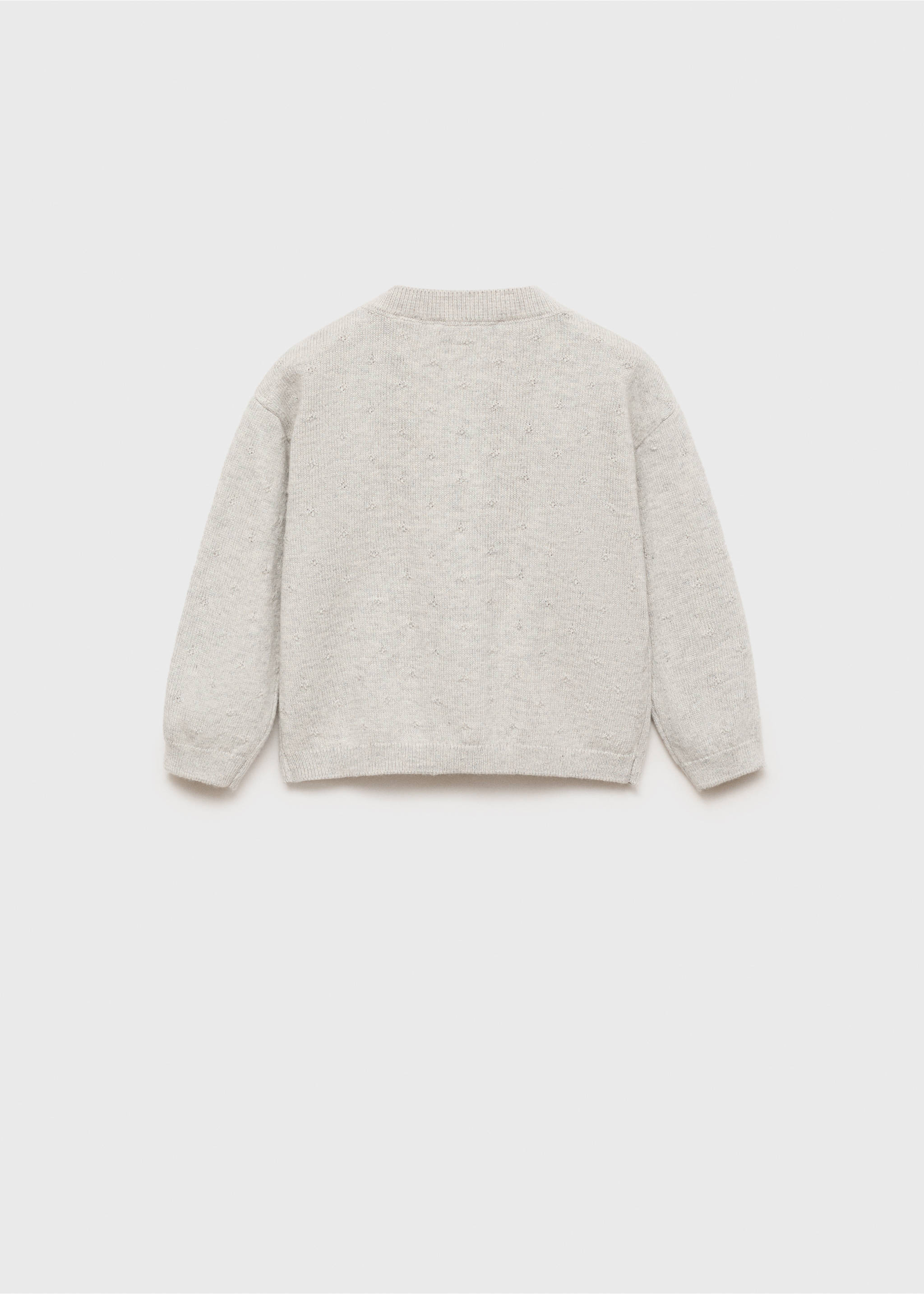 Button knit cardigan - Reverse of the article, Light Heather Grey. Ref: 87071055-00.