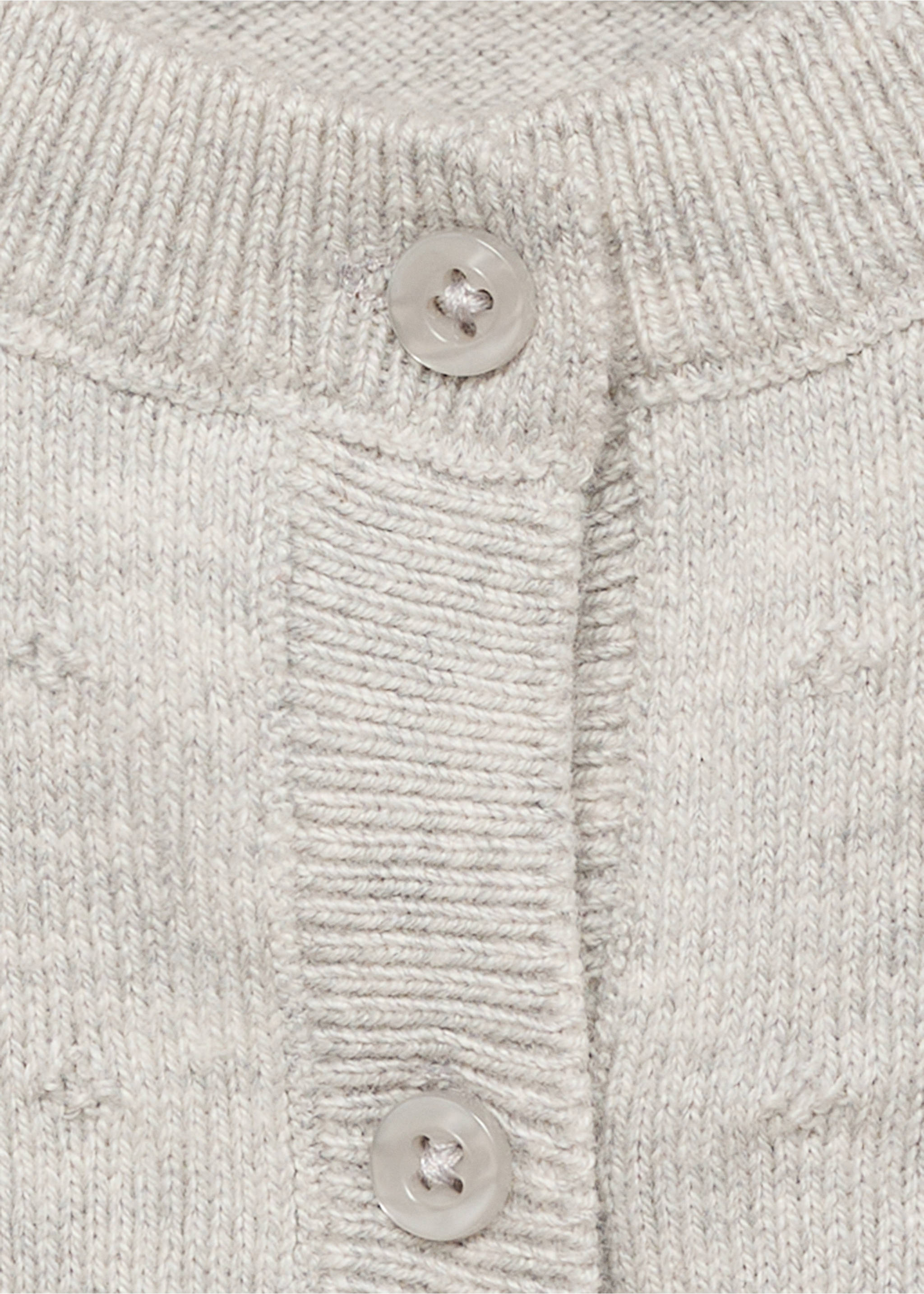 Button knit cardigan - Details of the article 8, Light Heather Grey. Ref: 87071055-00.