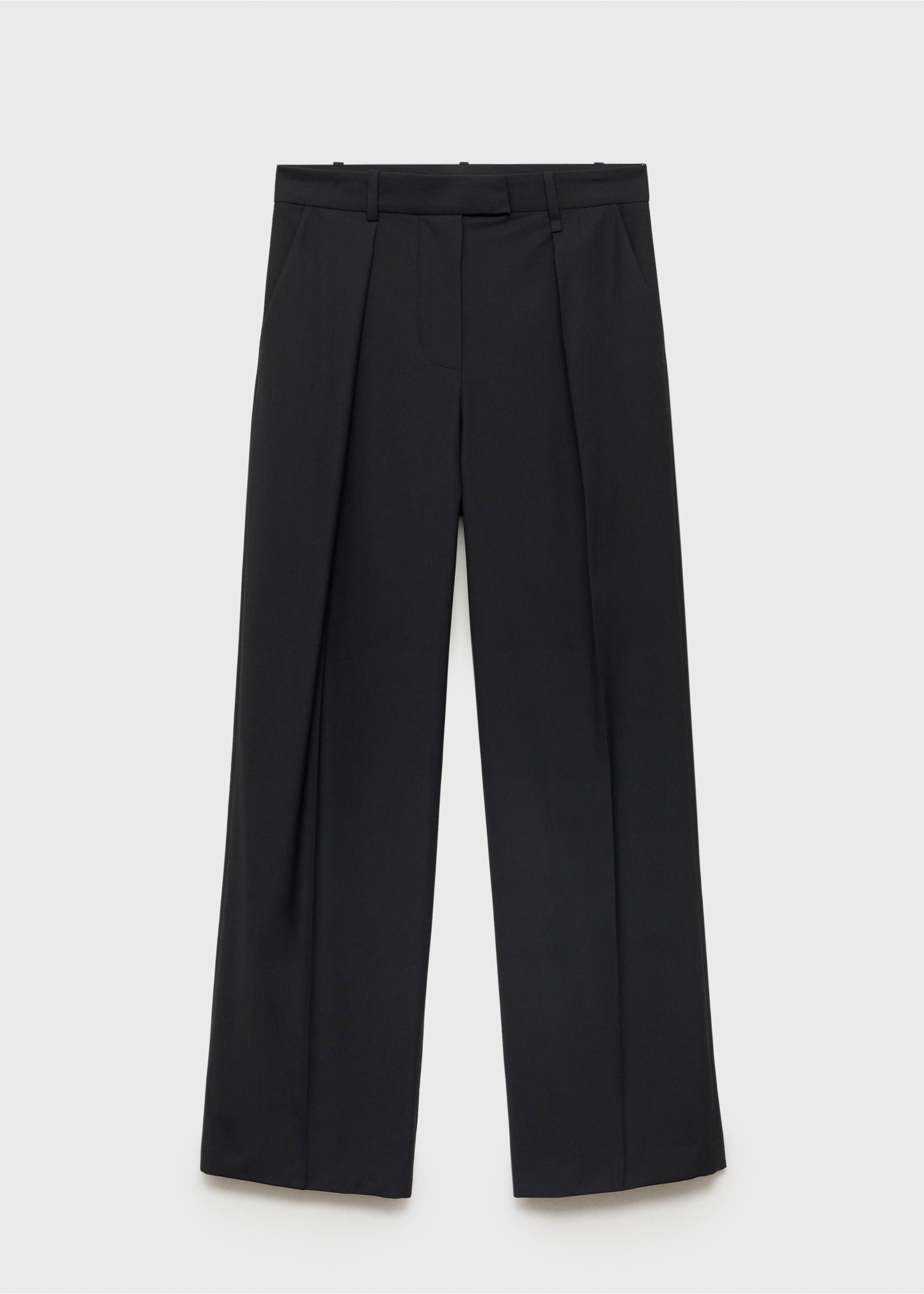 Straight-fit pleated trousers - Article without model, Charcoal. Ref: 87071056-00.