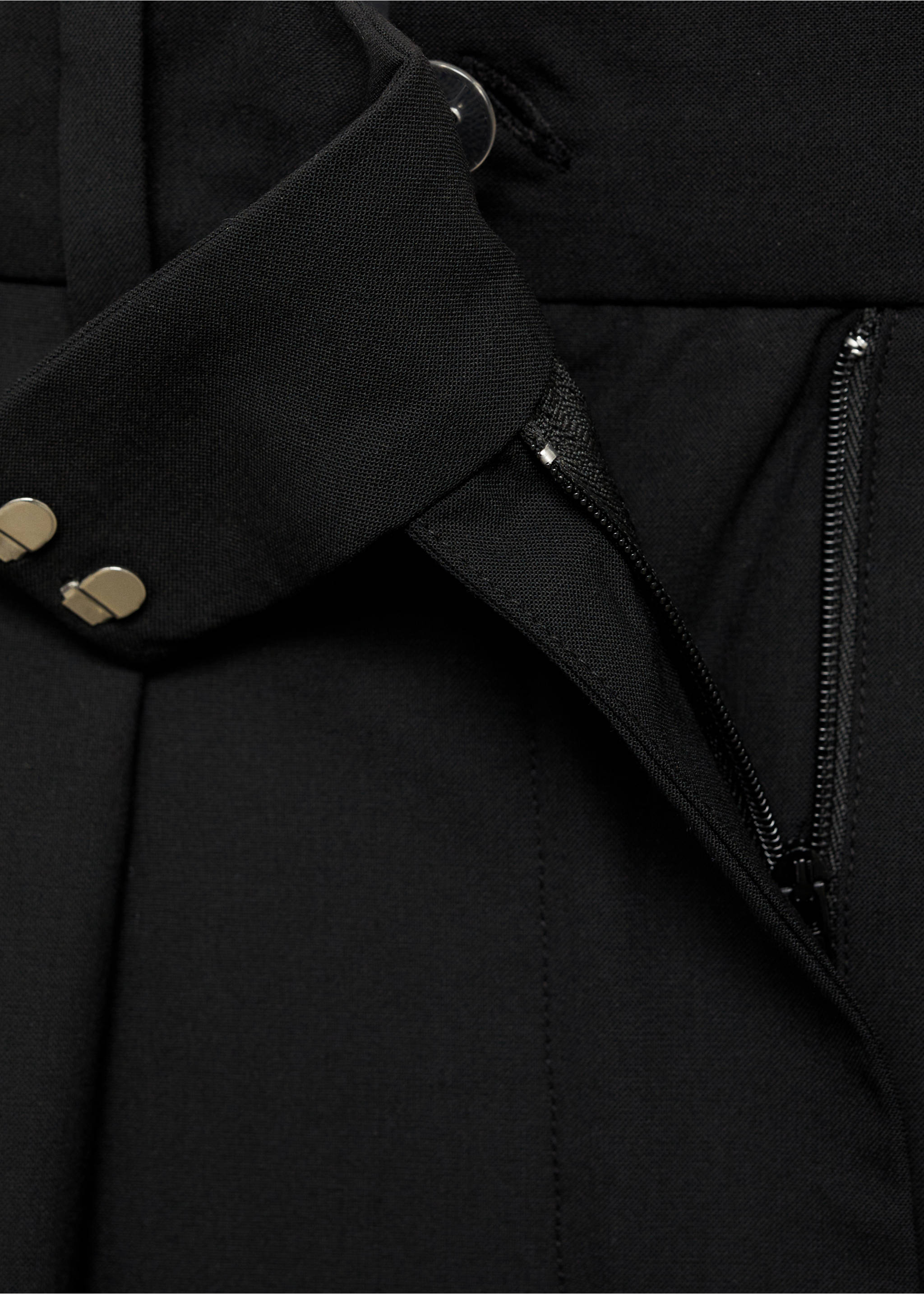 Straight-fit pleated trousers - Details of the article 0, Charcoal. Ref: 87071056-00.