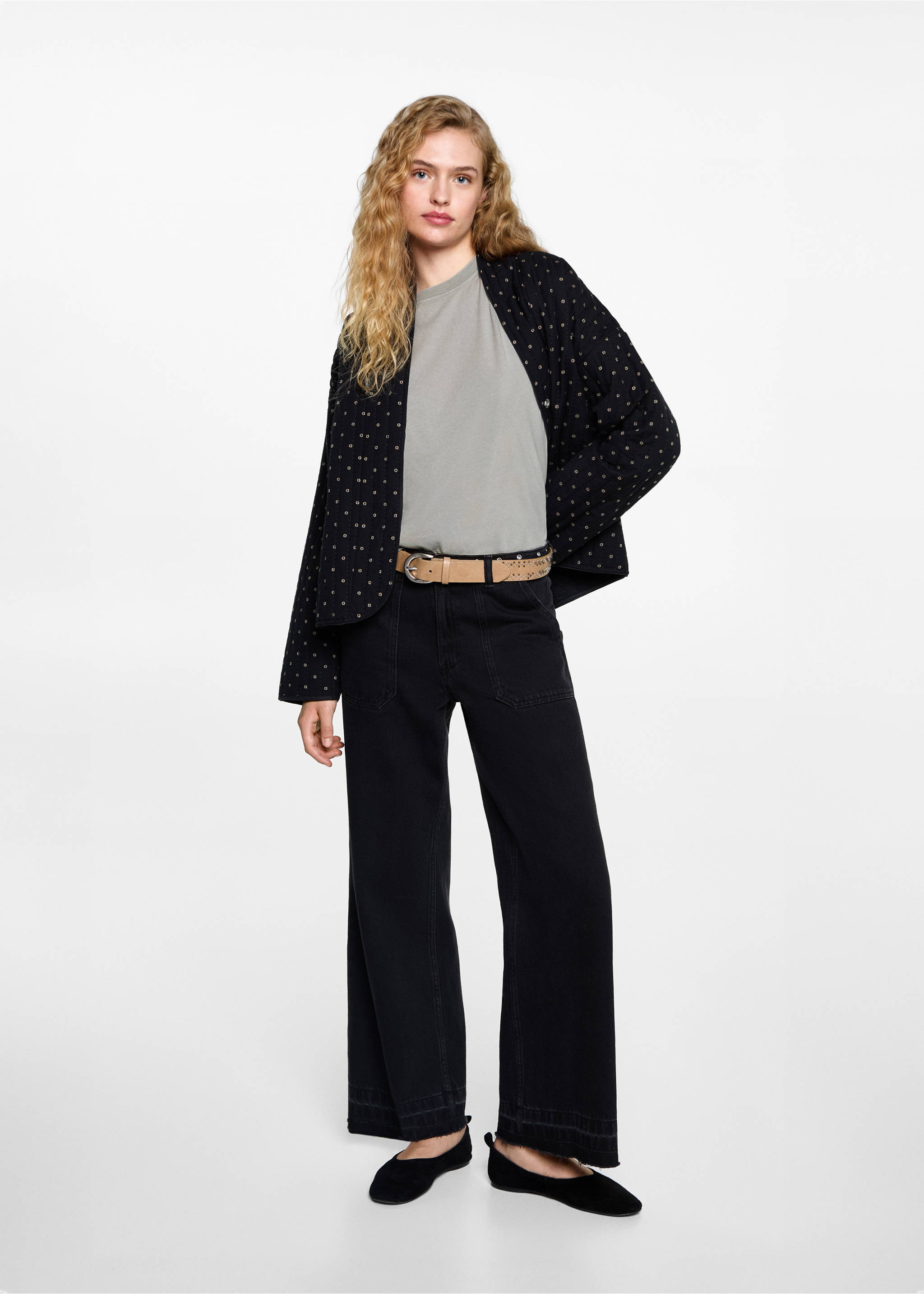 Základní crop top - Celkový náhled, Šedá. Ref: 87071514-00.