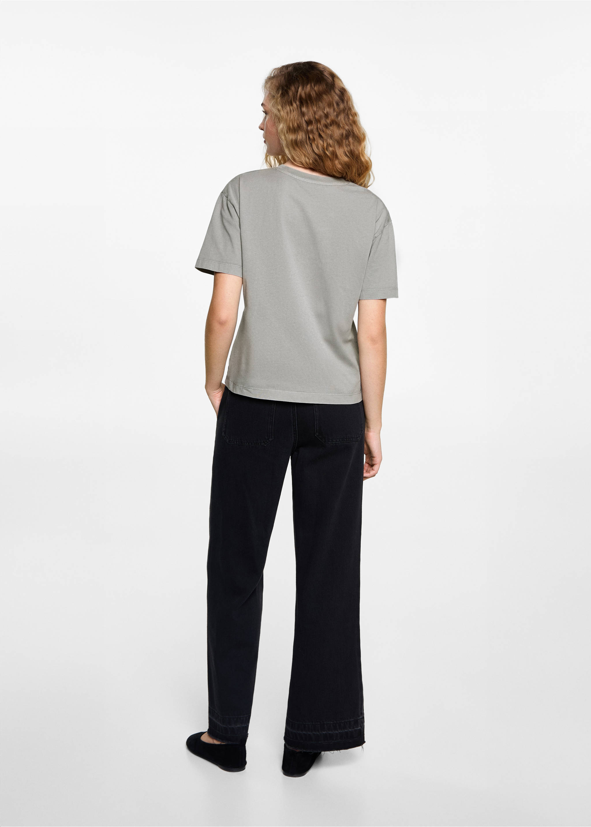 Základní crop top - Zadní strana zboží, Šedá. Ref: 87071514-00.
