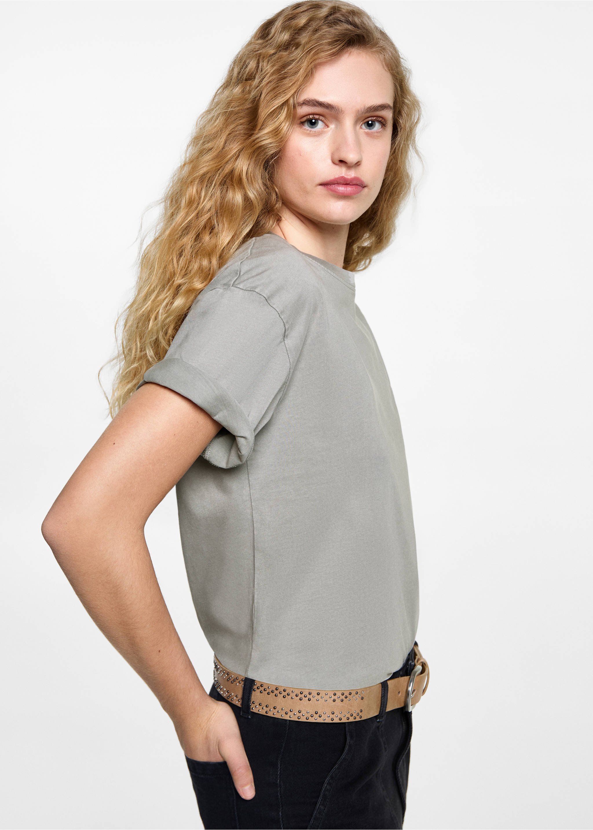 Základní crop top - Detail zboží 2, Šedá. Ref: 87071514-00.