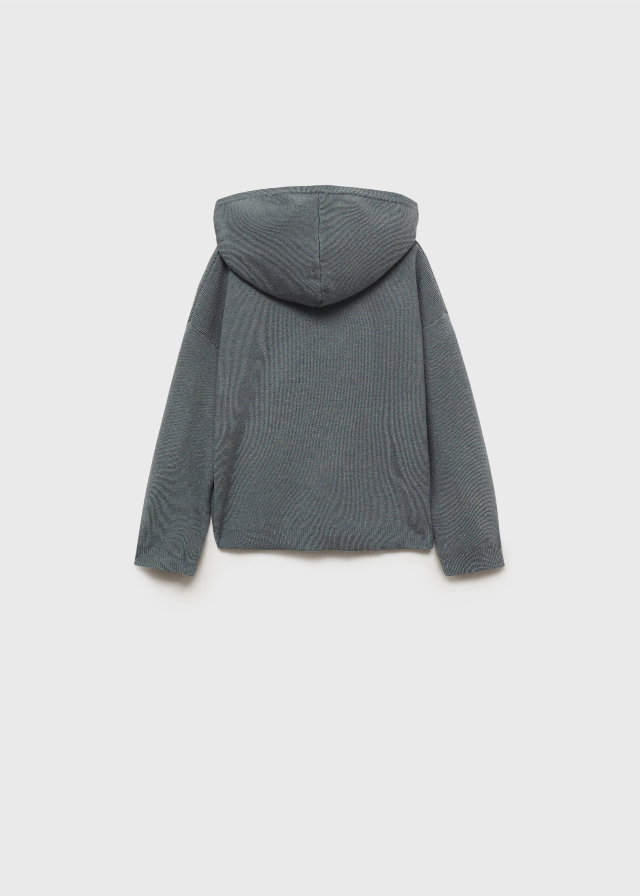 Hooded knit sweater - Reverse of the article, Forest Green. Ref: 87071515-00.