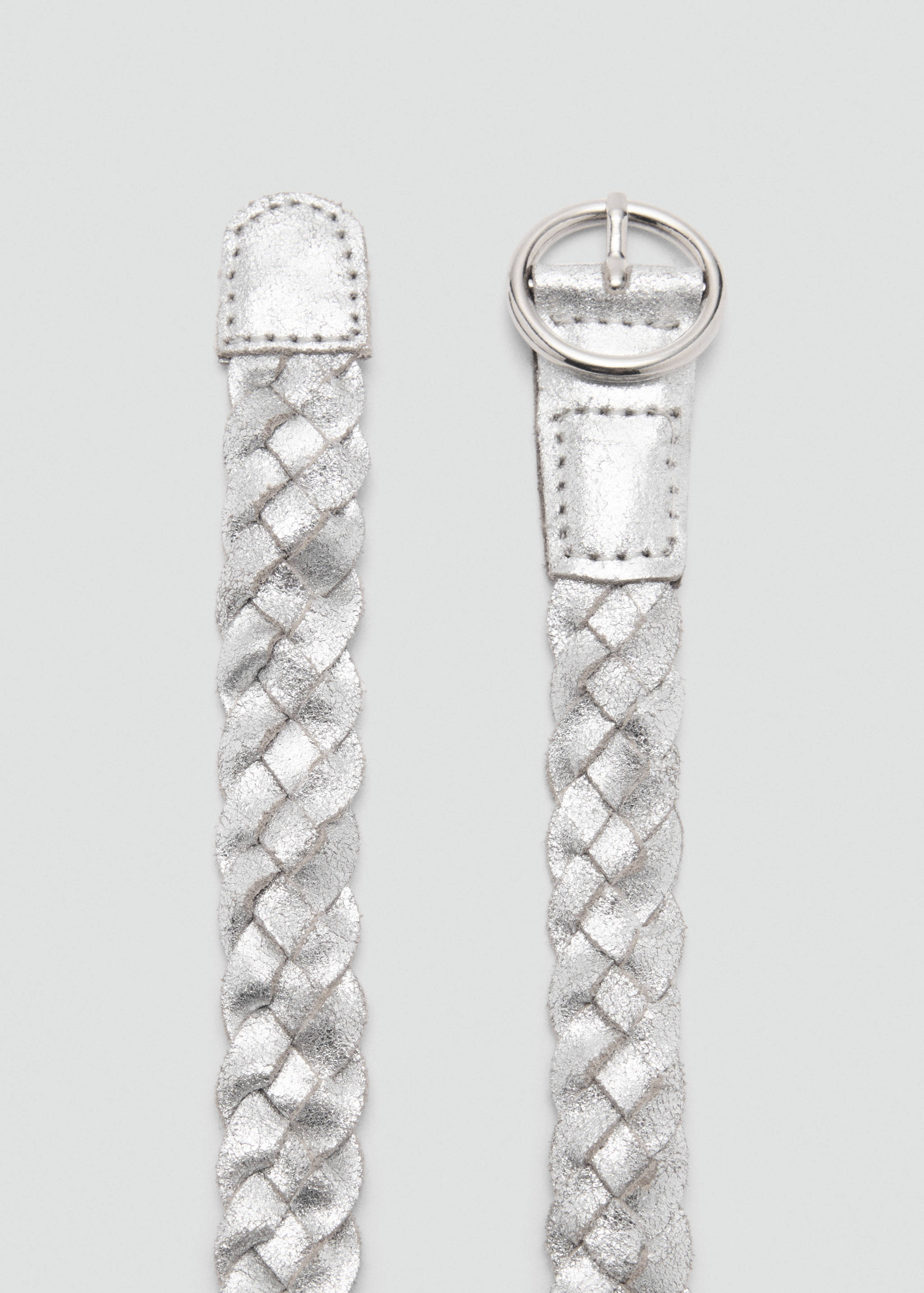 Zapletený pásek 100% kůže - Náhled ve středové rovině