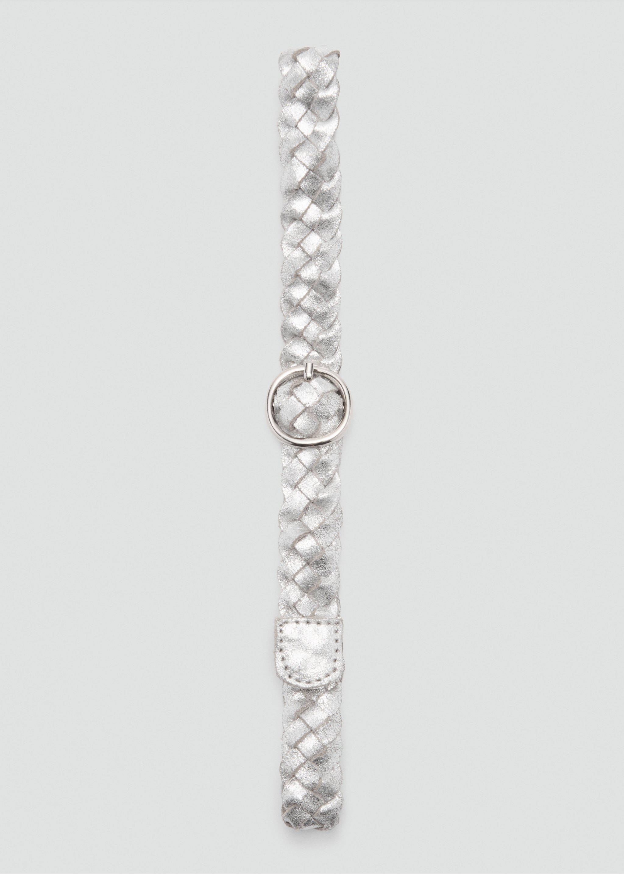 Zapletený pásek 100% kůže - Detail zboží 2, Stříbrná. Ref: 87071516-00.