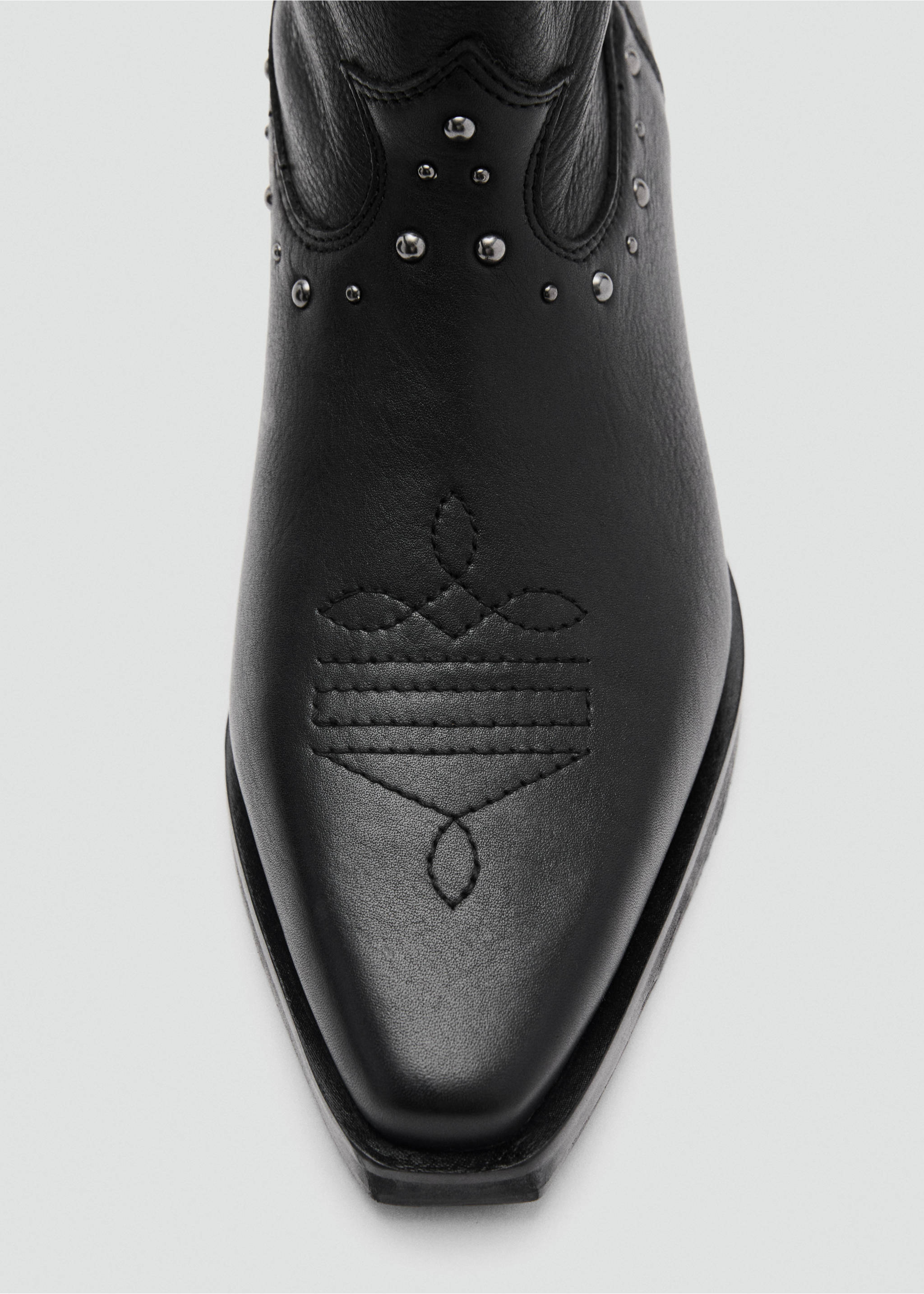 Μποτάκι δέρμα στιλ cowboy - Λεπτομέρεια του προϊόντος 1, Μαύρο. Ref: 87071517-00.