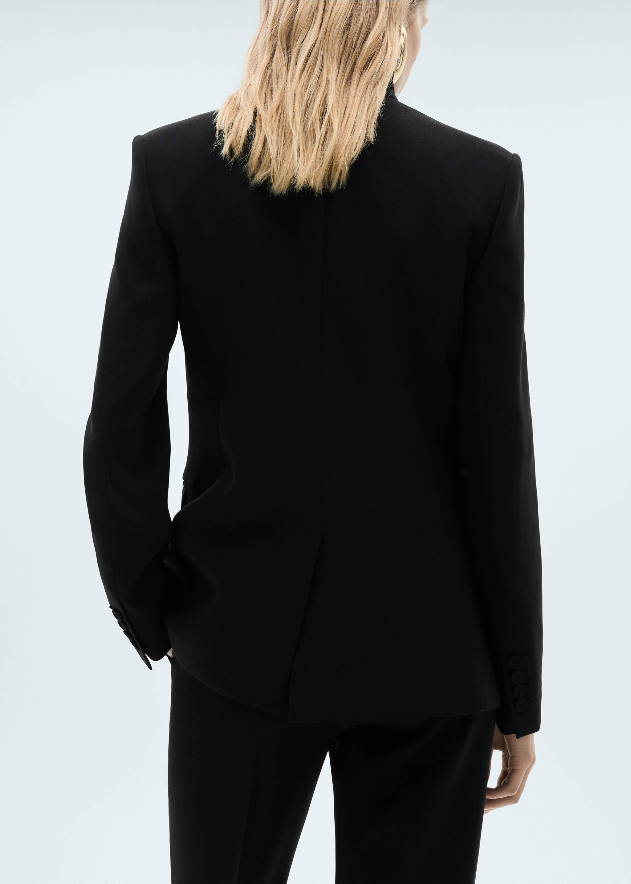 Blazer de fato com estrutura - Verso do artigo, Preto. Ref: 87071518-00.