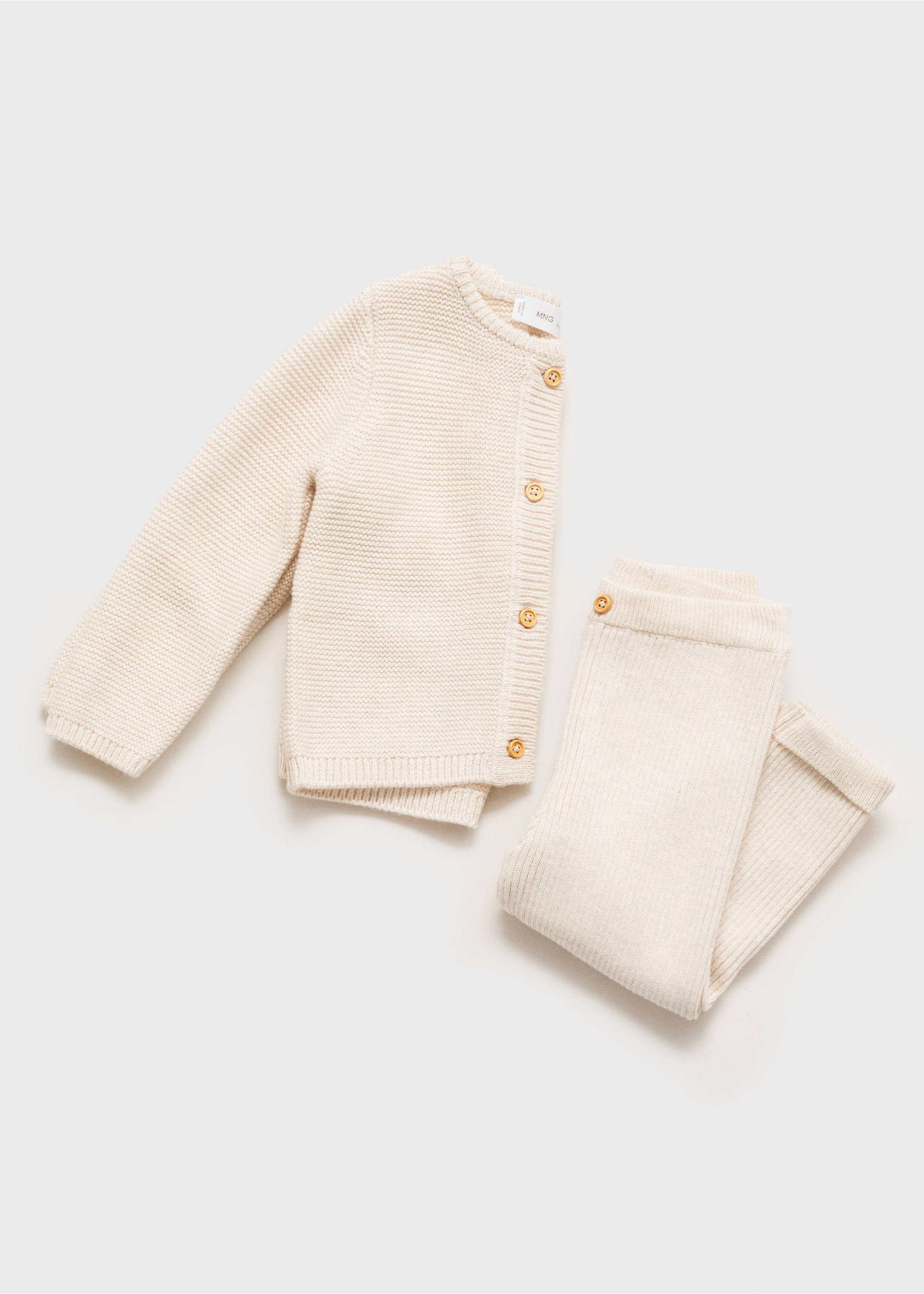 Button knit cardigan - Details of the article 0, Sand. Ref: 87071519-00.