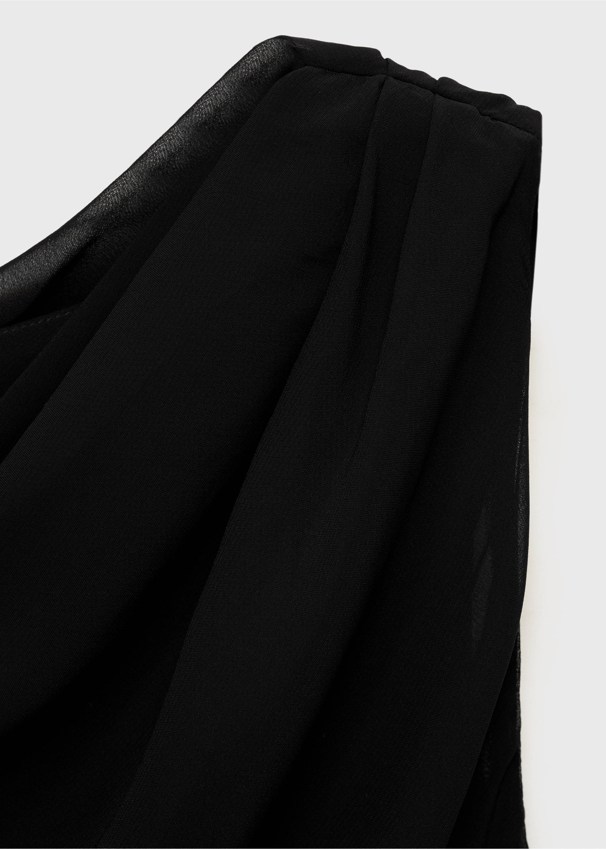 Asymmetric draped gown - Details of the article 8, Black. Ref: 87072026-00.