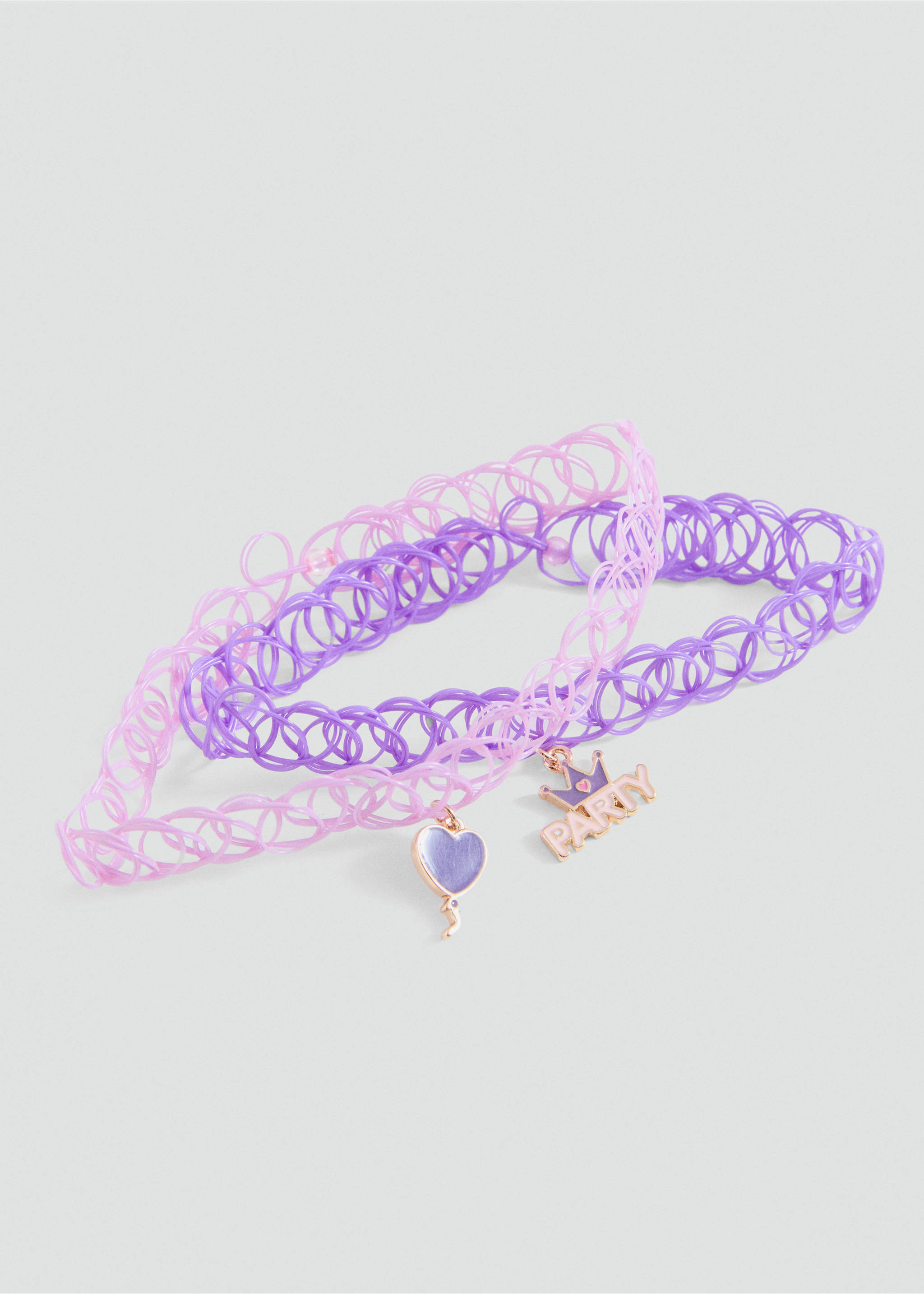 2er-Pack Chokers - Mittlere Ansicht, Lila. Ref: 87072531-00.