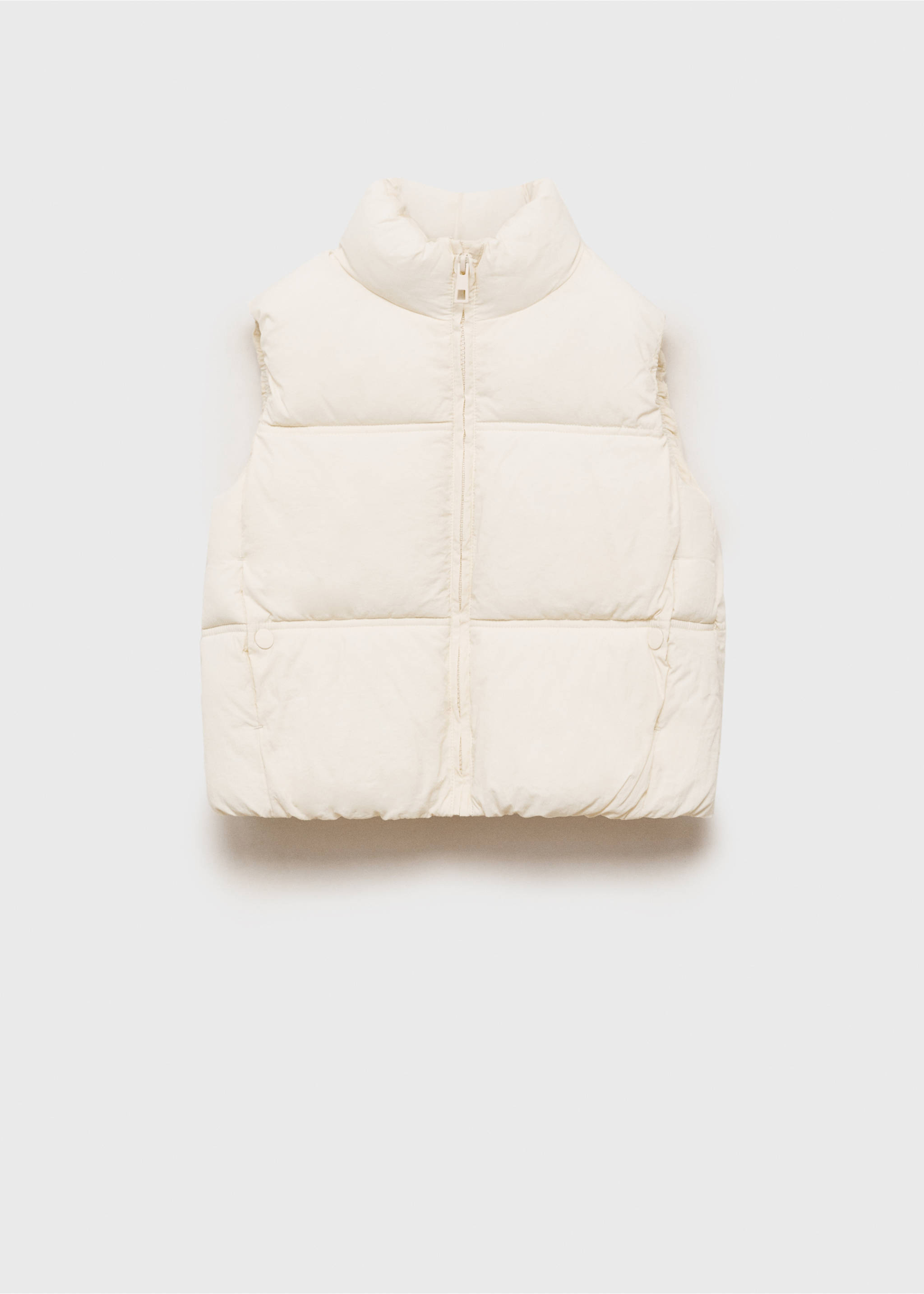 Quilted zipper gilet - Article without model, Ecru. Ref: 87072535-00.