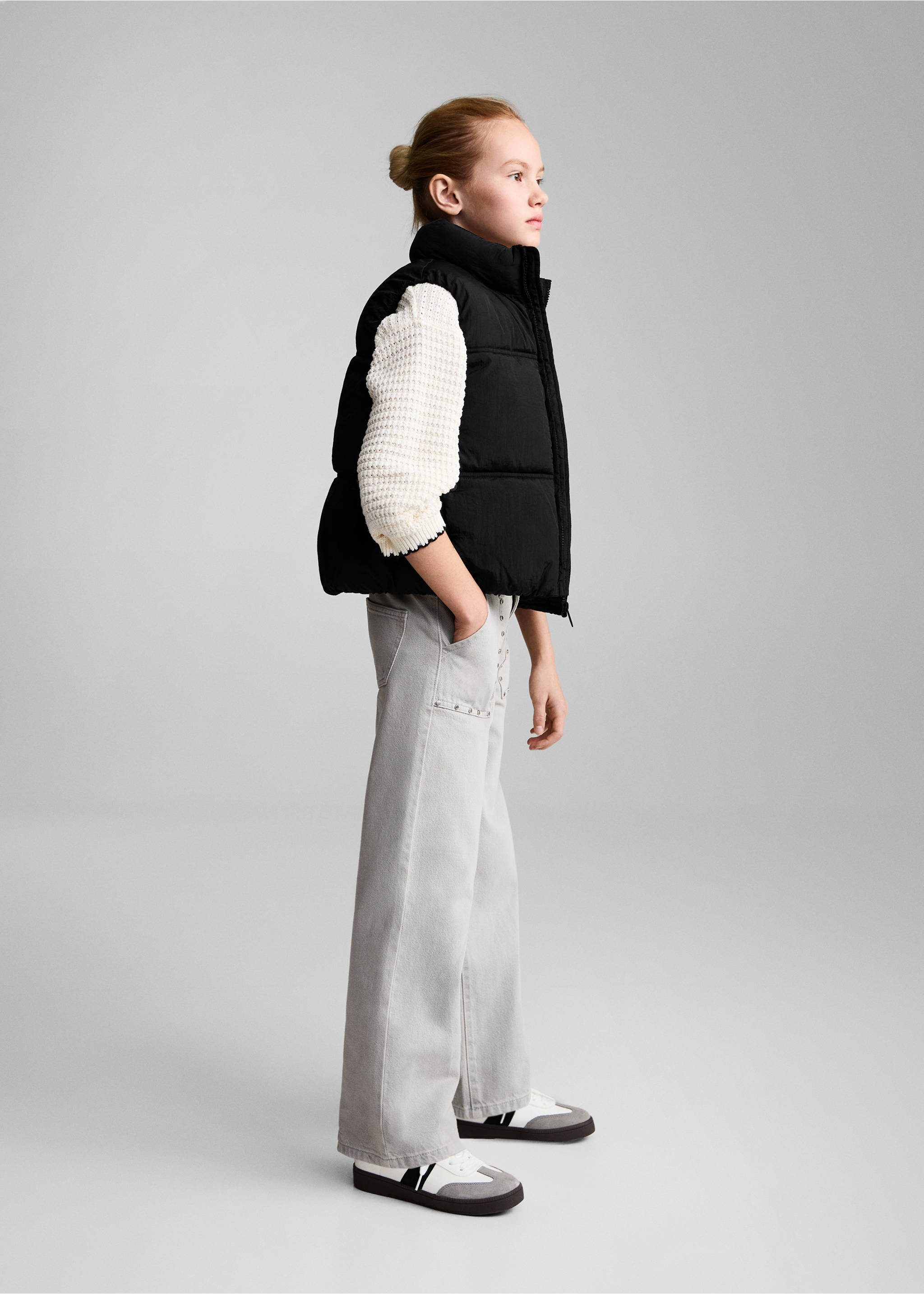 Steppweste mit Reißverschluss - Allgemeine Ansicht, Schwarz. Ref: 87072535-00.