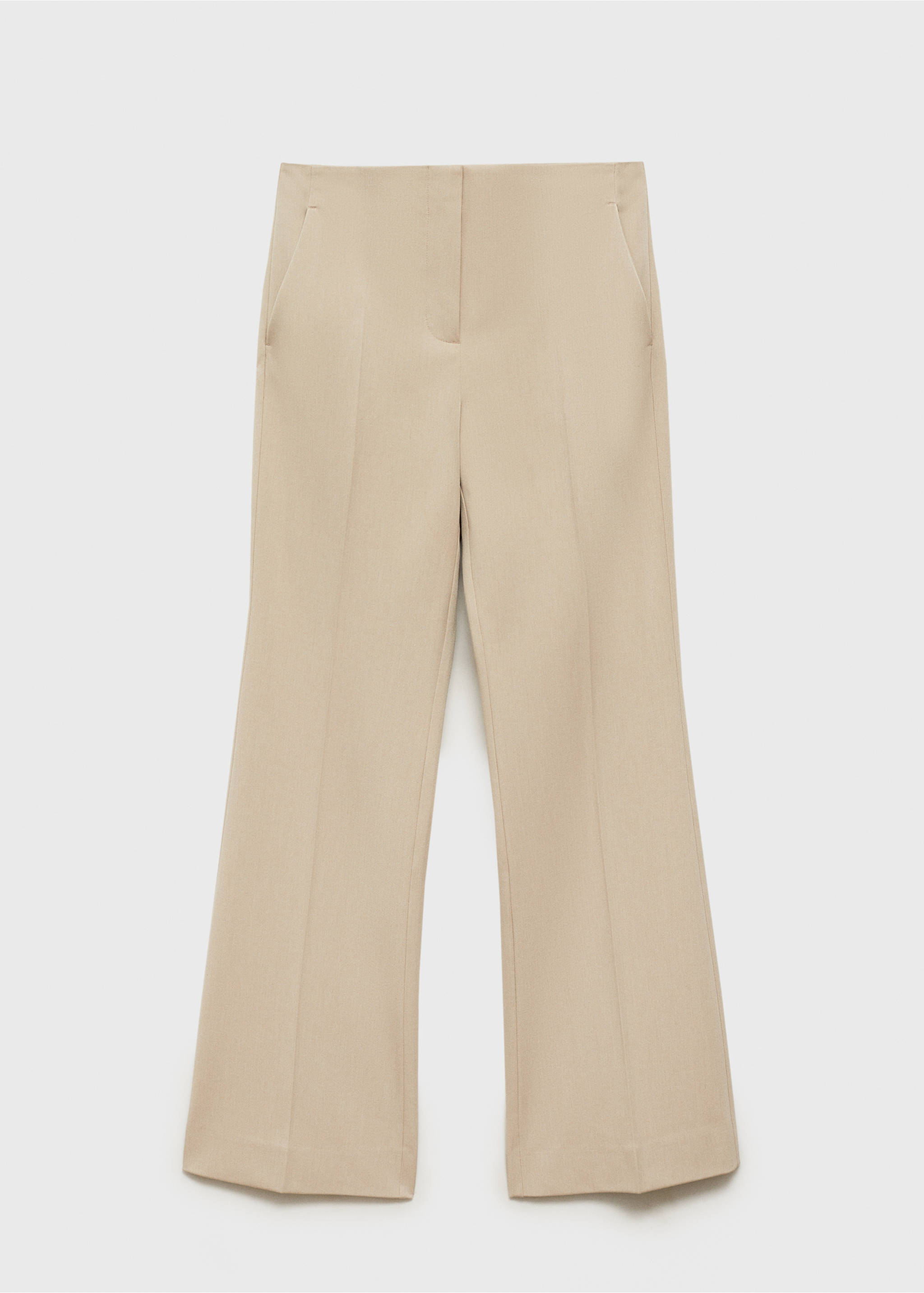Mid-rise flare pants - Article without model, Beige. Ref: 87072537-00.