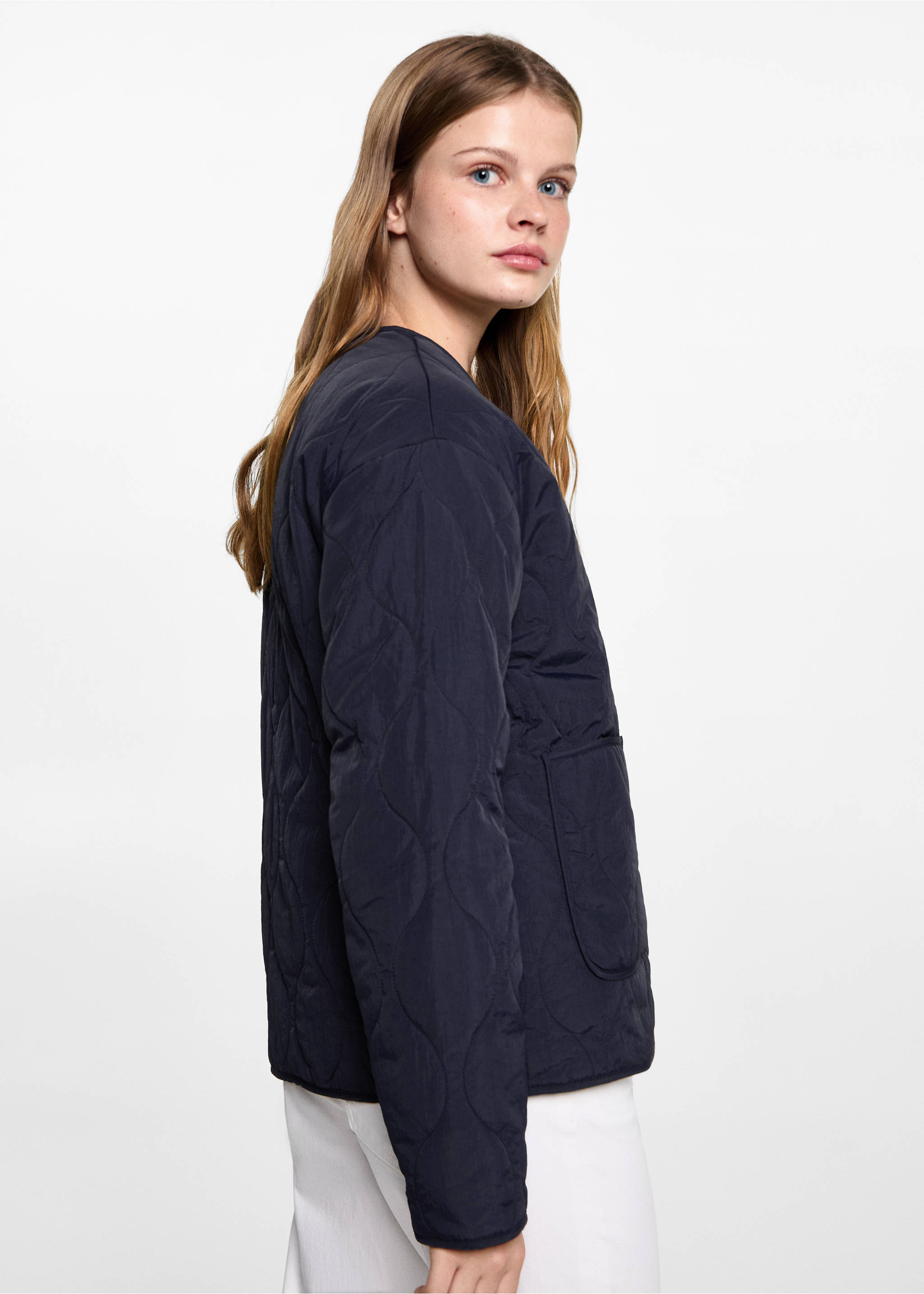 Pocket quilted jacket - Medium plane, Dark Navy. Ref: 87072539-00.