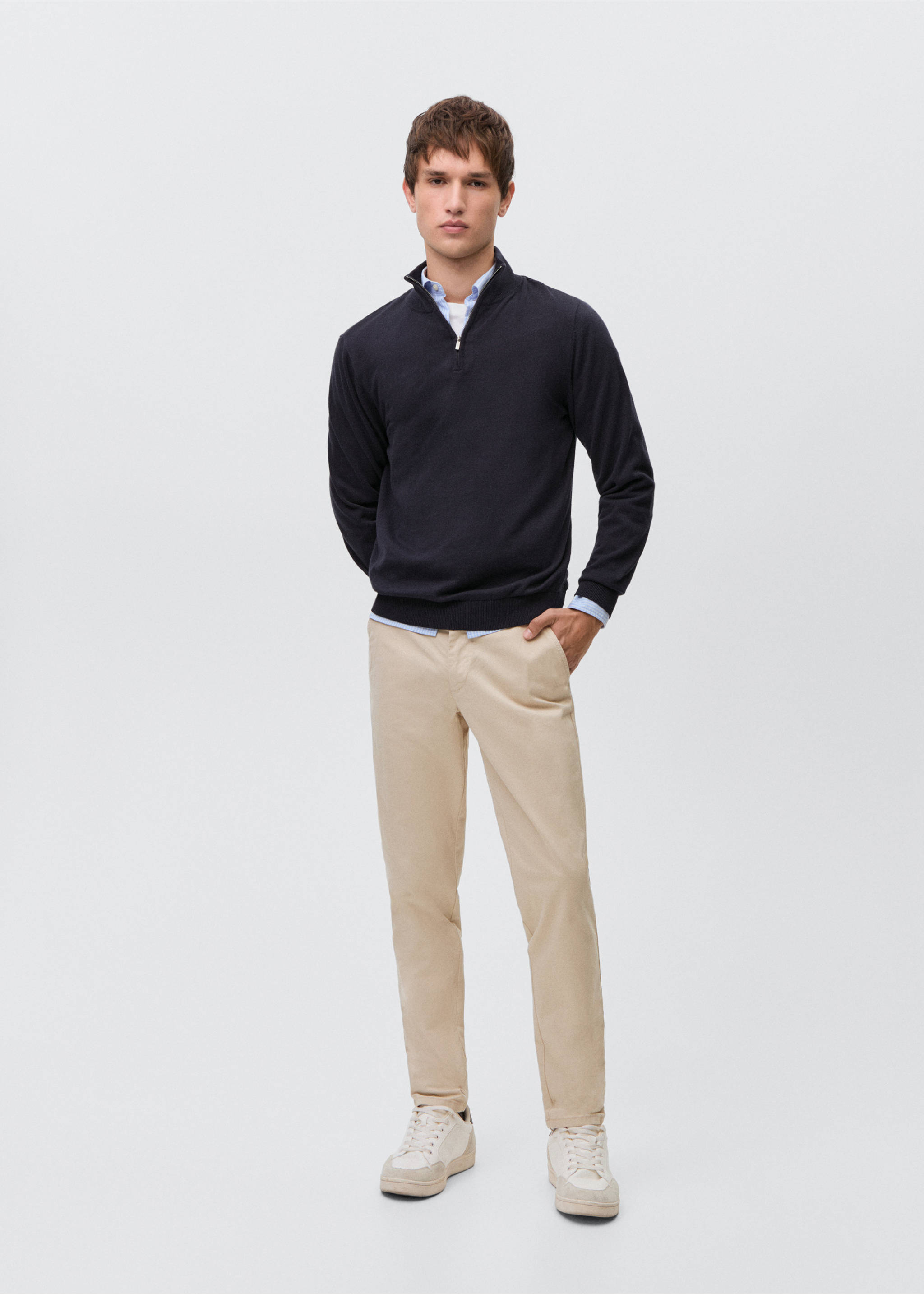 Cotton chinos - General plane, Ice Grey. Ref: 87072541-00.