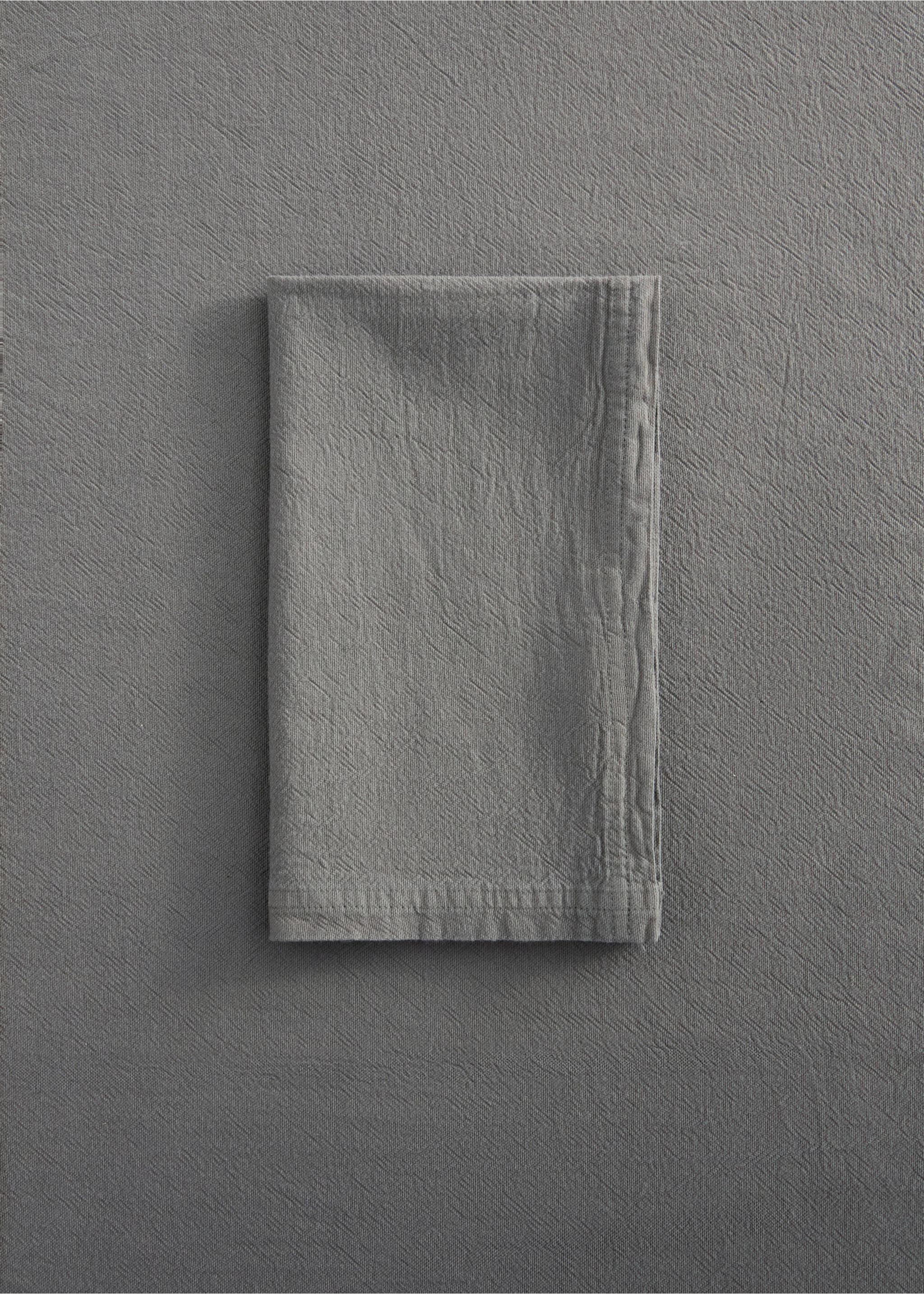 Baumwollservietten, stückgefärbt - Allgemeine Ansicht, Mittelgrau. Ref: 87072546-00.