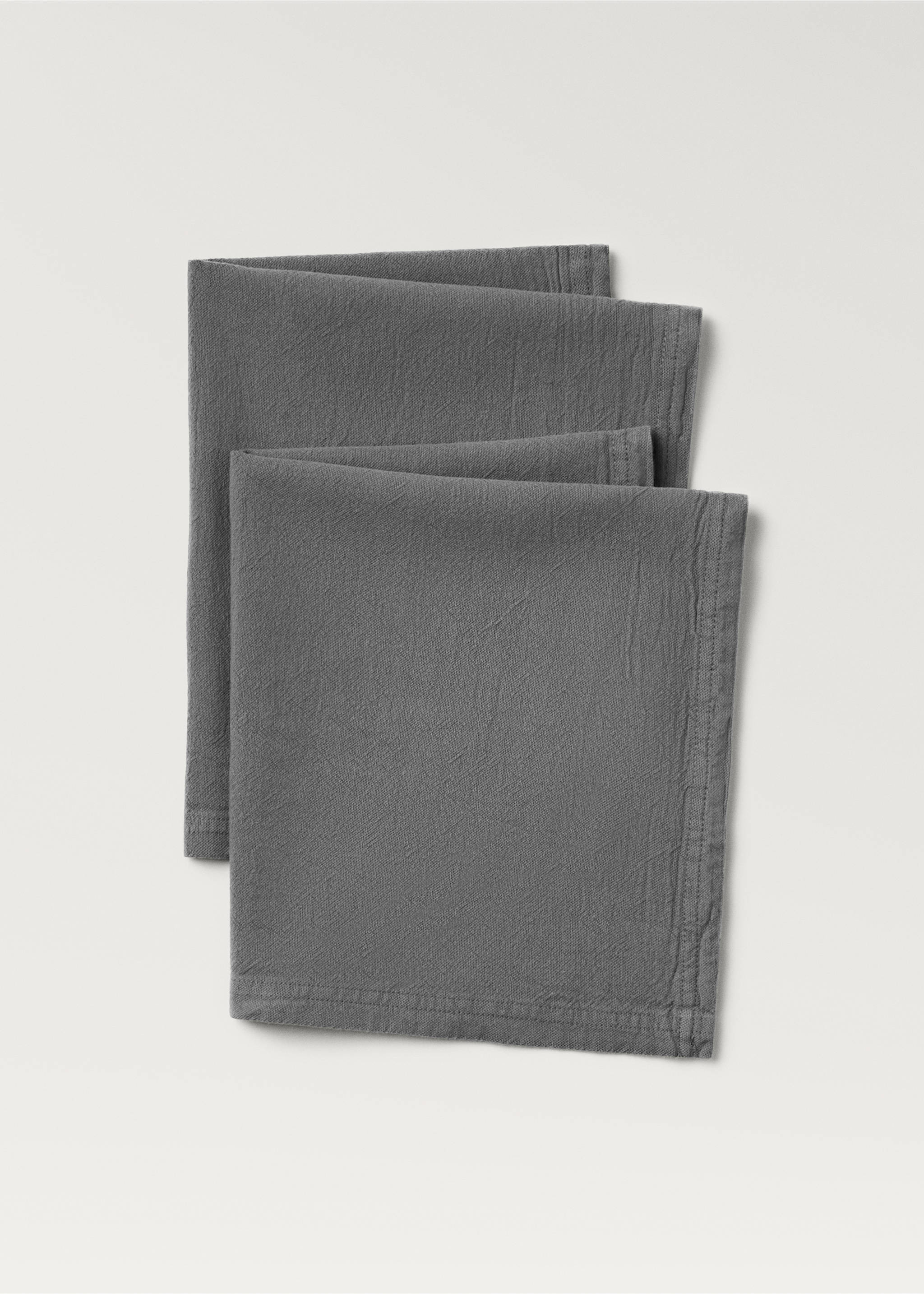 Baumwollservietten, stückgefärbt - Detail des Artikels 1, Mittelgrau. Ref: 87072546-00.