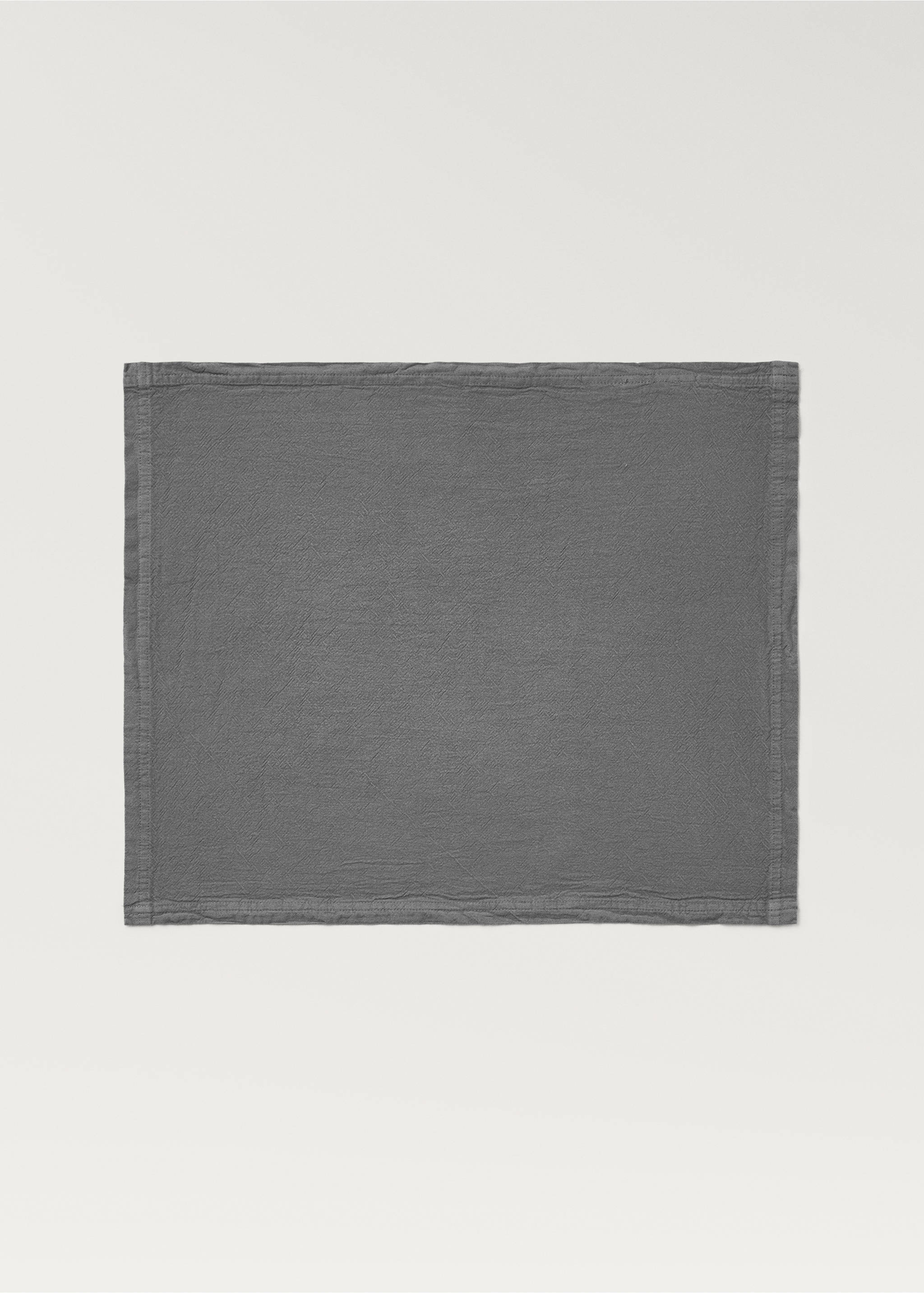 Garment dyed cotton napkins - Article without model, Medium Grey. Ref: 87072546-00.