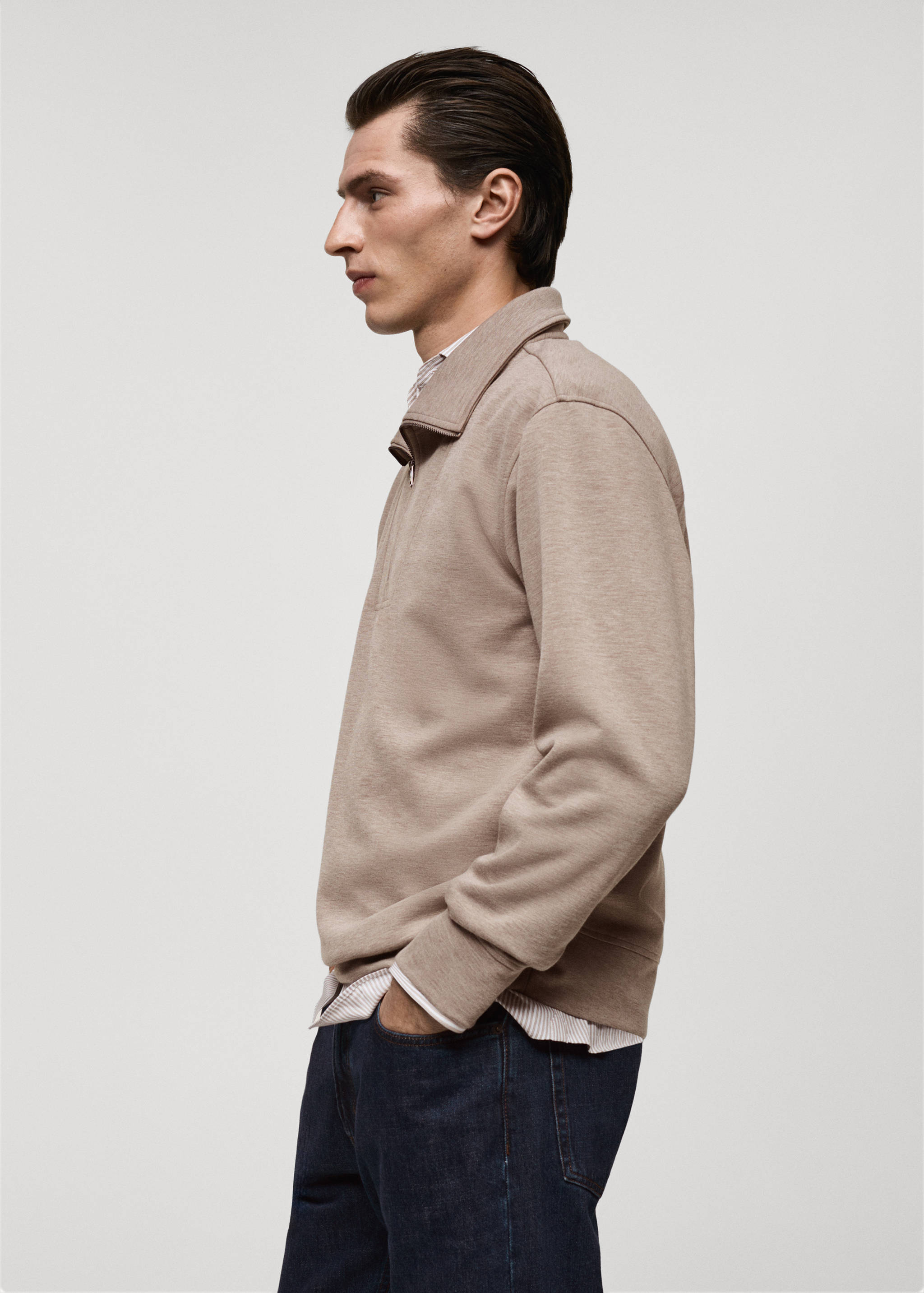 Sudadera regular fit cuello cremallera - Detalle del artículo 2