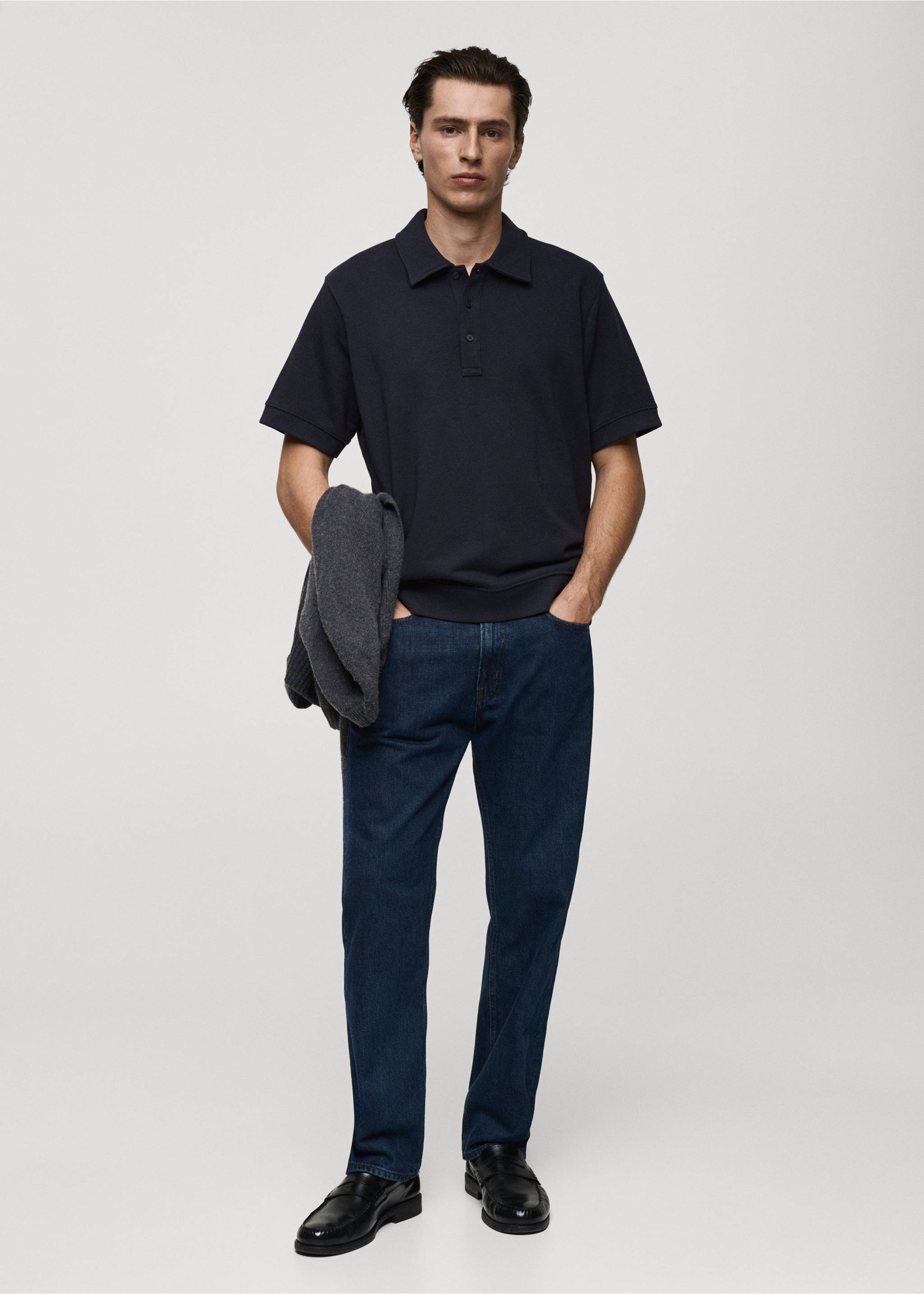 Regular-fit cotton polo shirt - General plane, Dark Navy. Ref: 87072890-00.