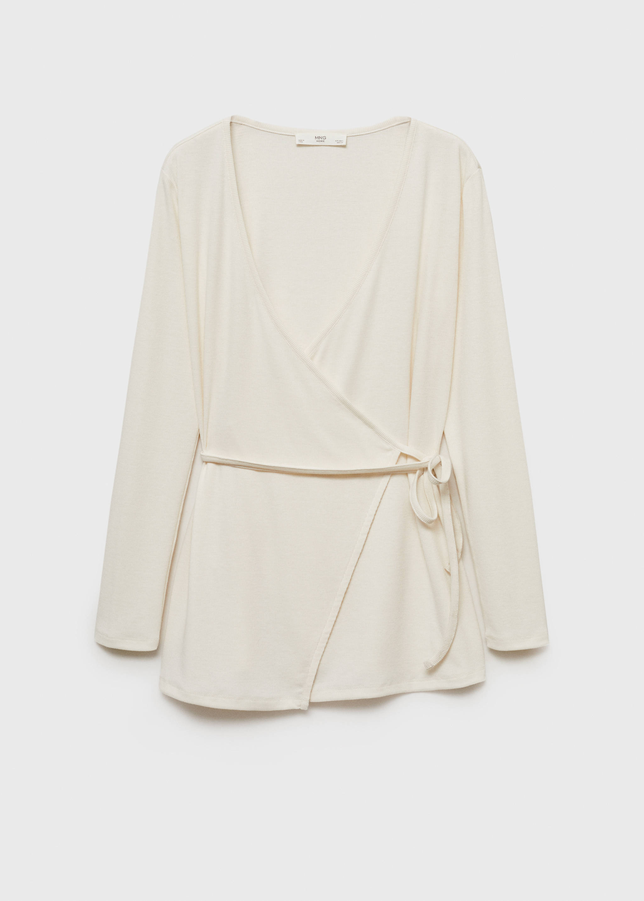 Rib-knit cardigan with tie - Article without model