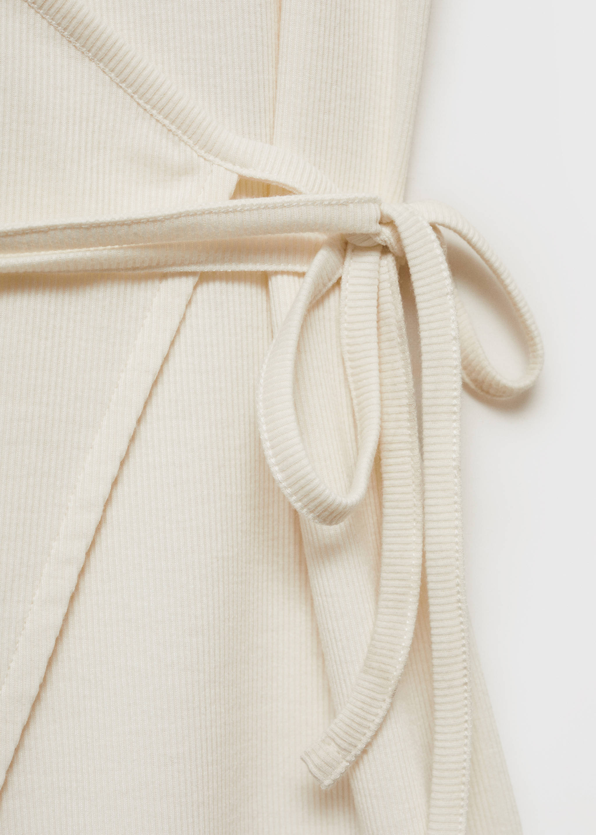 Rib-knit cardigan with tie - Details of the article 0