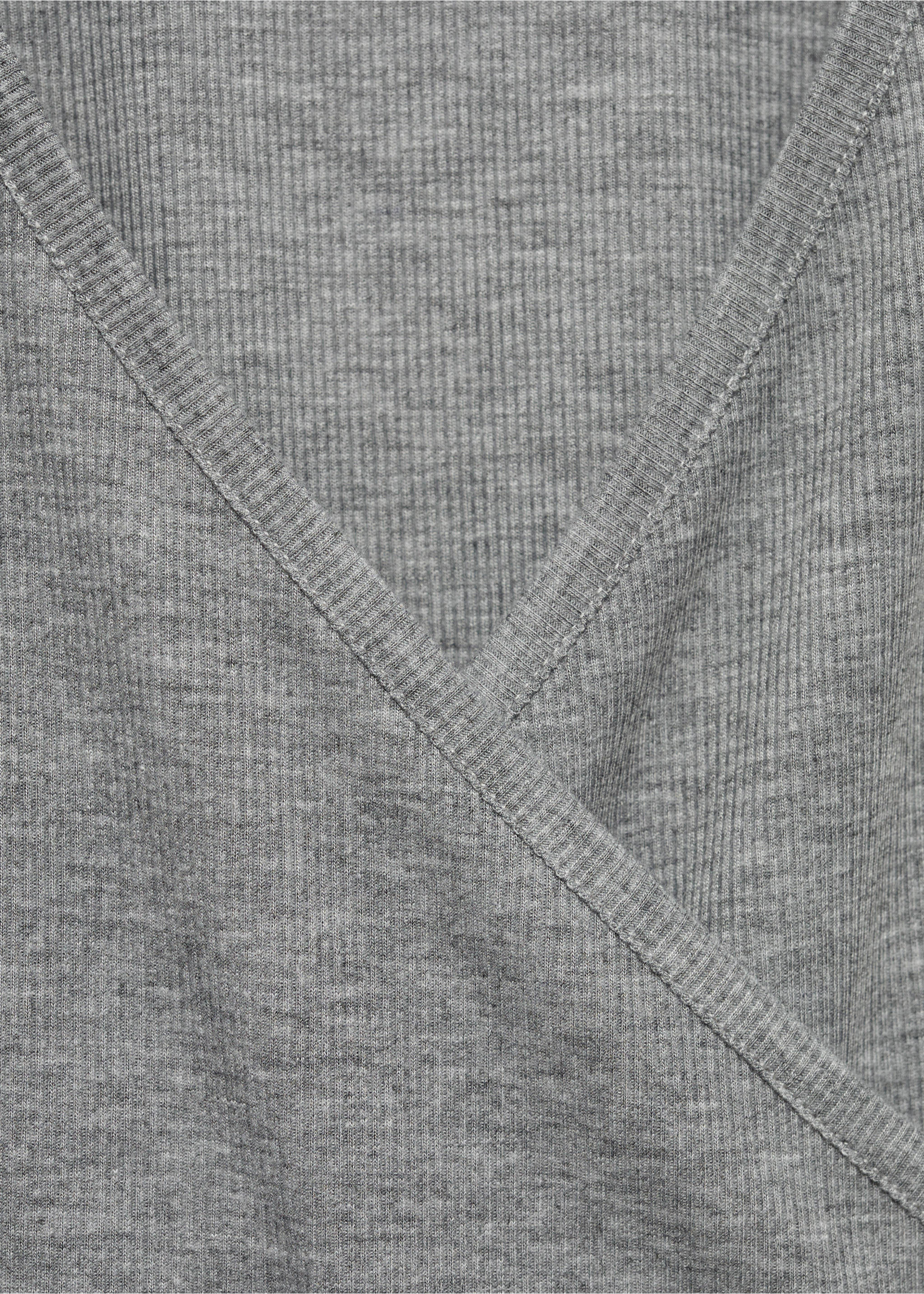 Rib-knit cardigan with tie - Details of the article 8, Grey. Ref: 87072893-00.