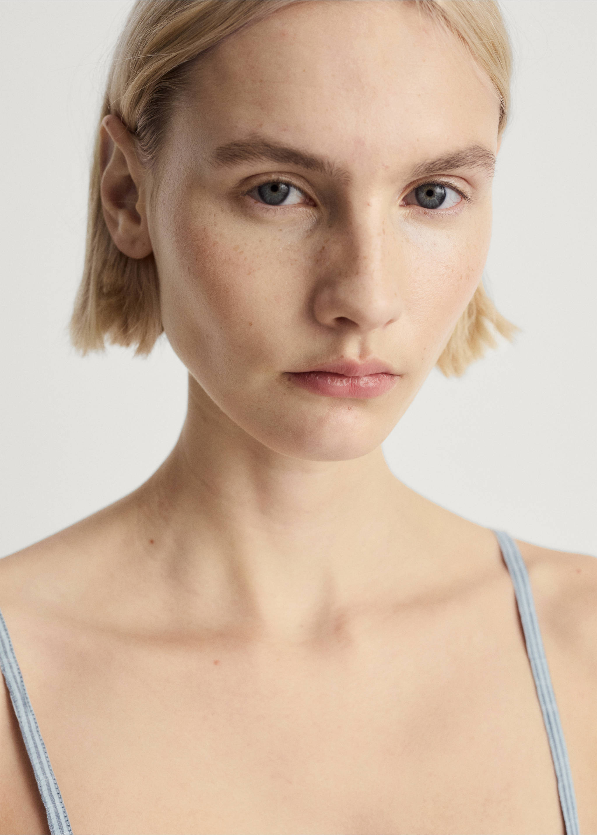 Pijama dos piezas algodón raya tejida seersucker - Detalle del artículo 1, Verde menta. Ref: 87072899-00.