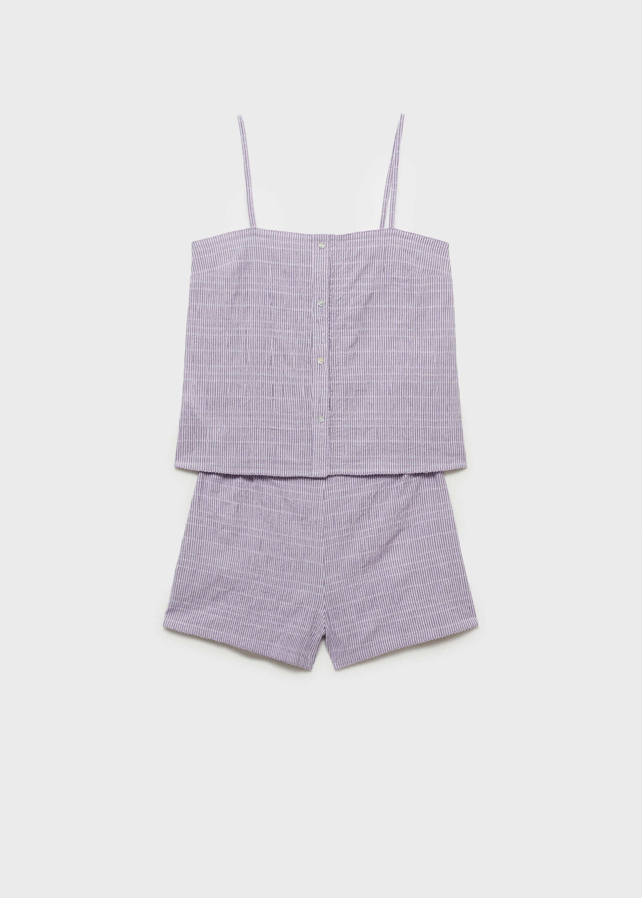 Two-piece cotton woven stripe seersucker pyjamas - Article without model