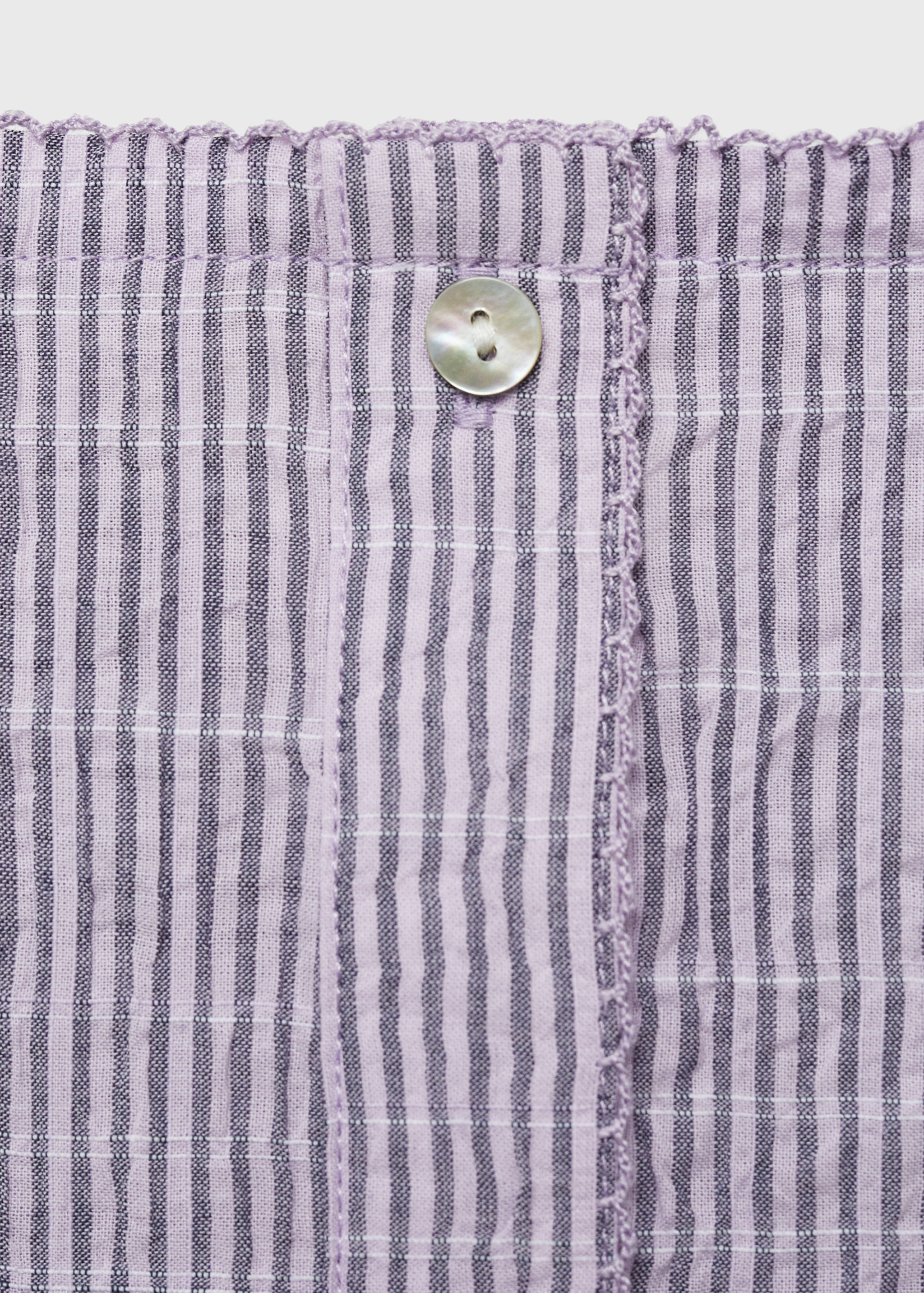 Two-piece cotton woven stripe seersucker pyjamas - Details of the article 0
