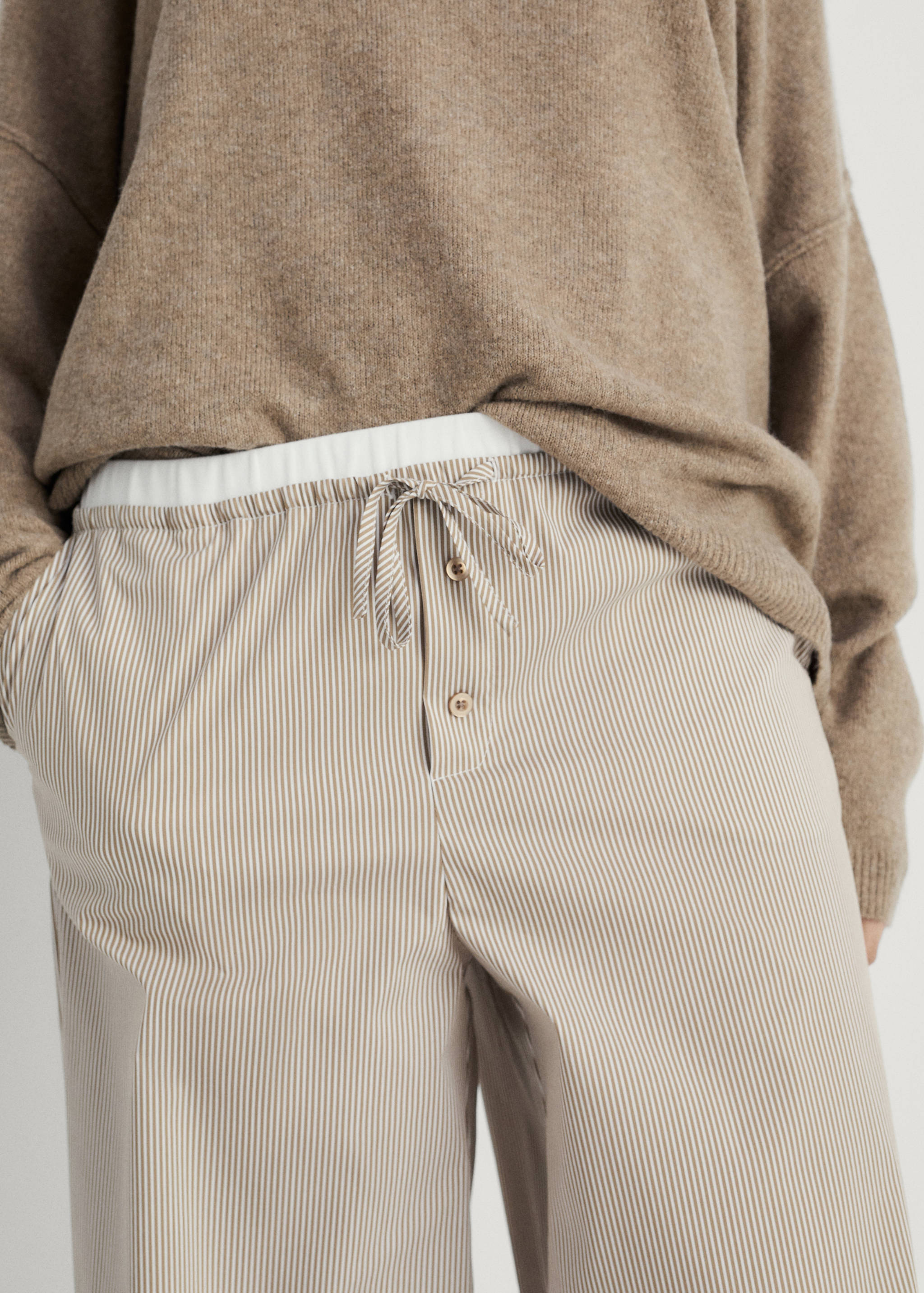 Striped pyjama trousers with elastic detail - Details of the article 6