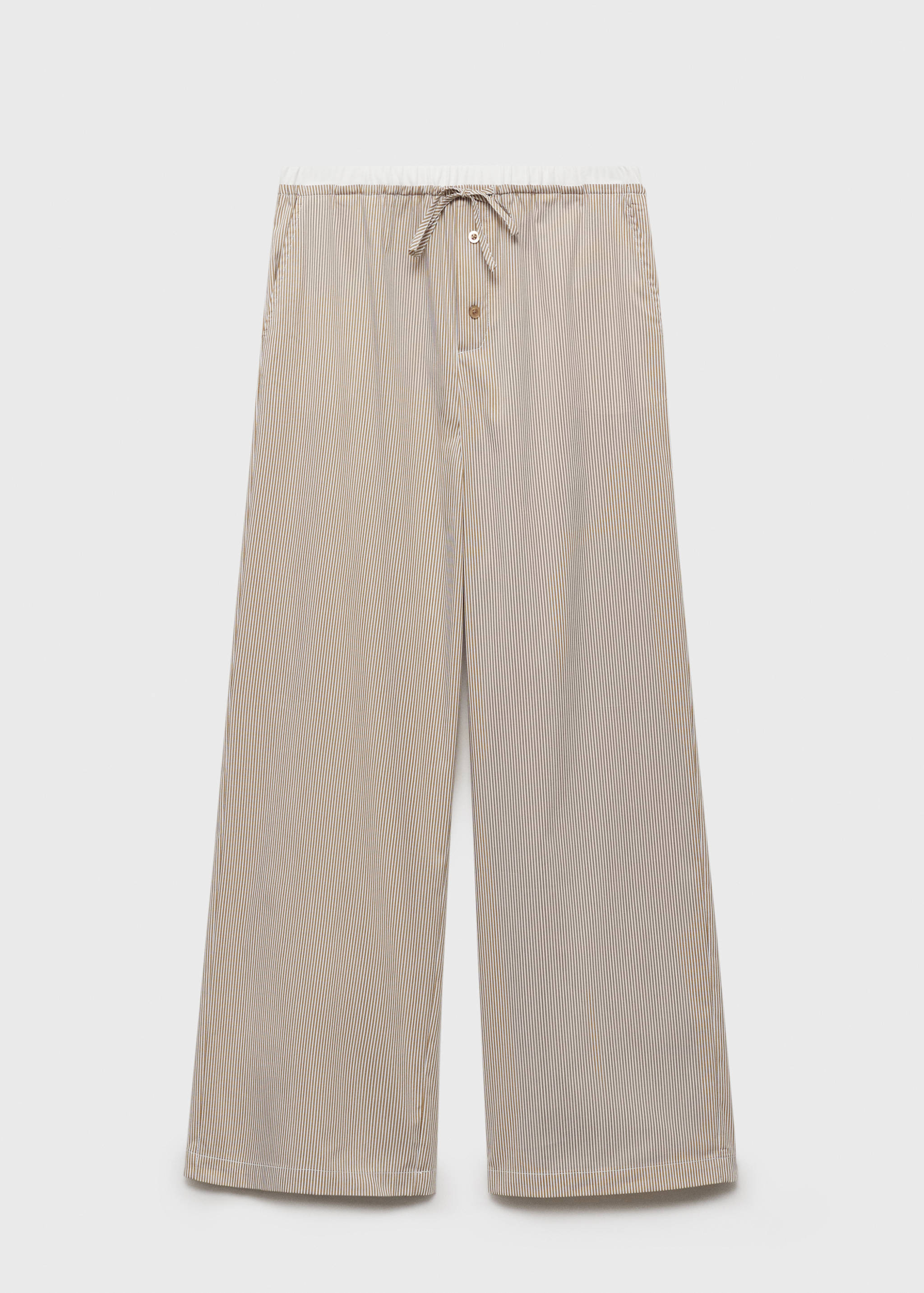 Striped pyjama trousers with elastic detail - Article without model