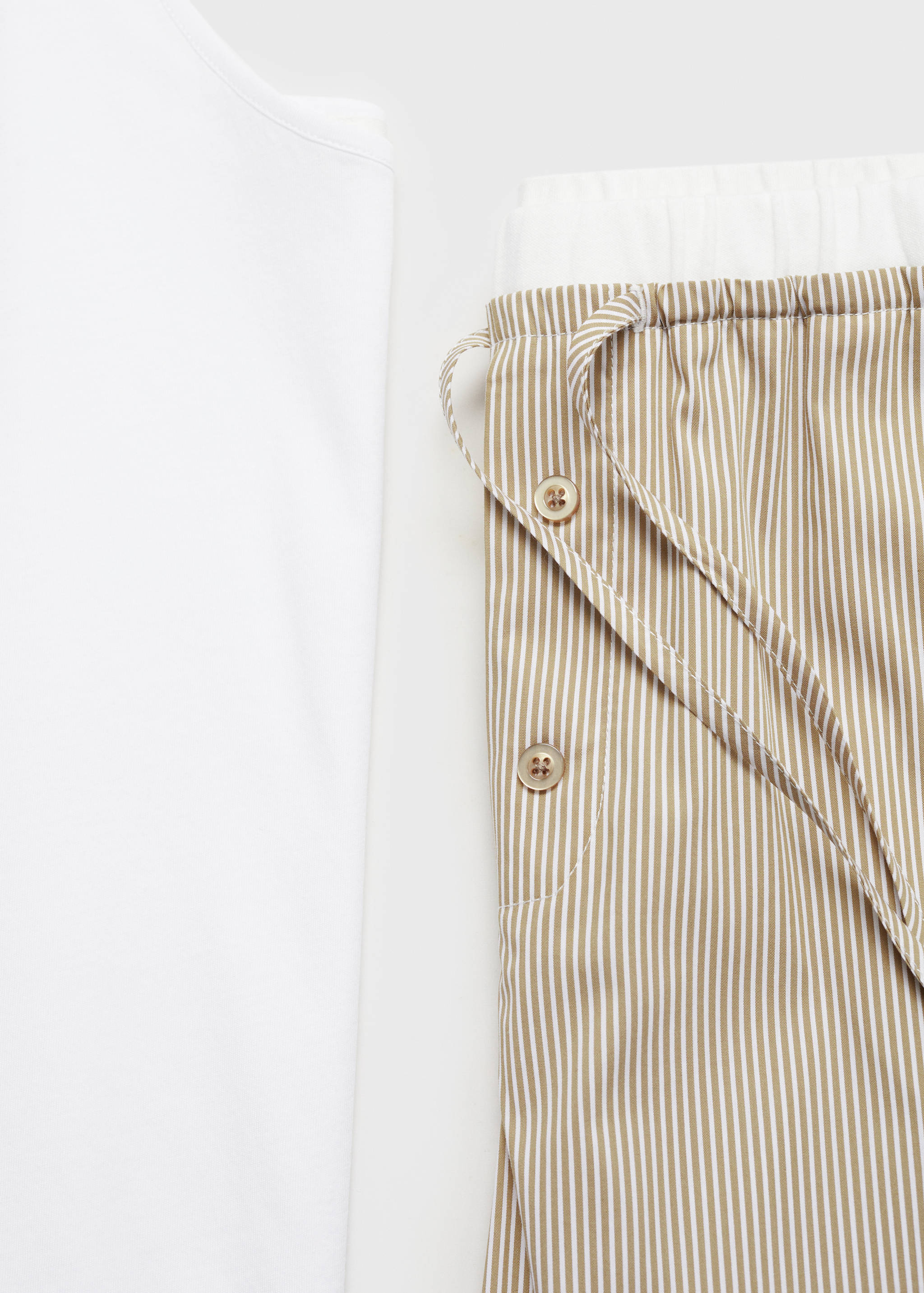 Striped pyjama trousers with elastic detail - Details of the article 0