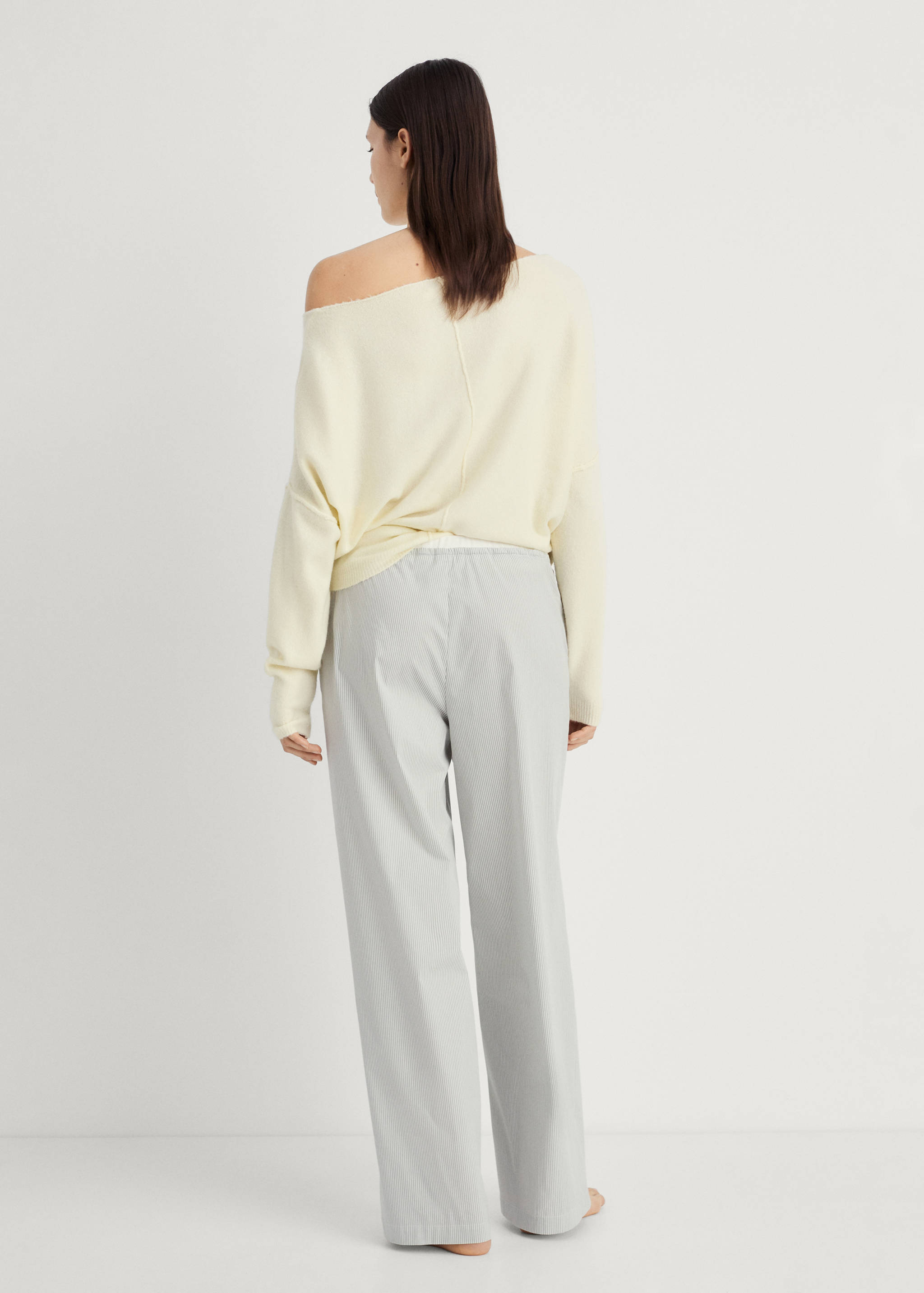 Striped pyjama trousers with elastic detail - Reverse of the article