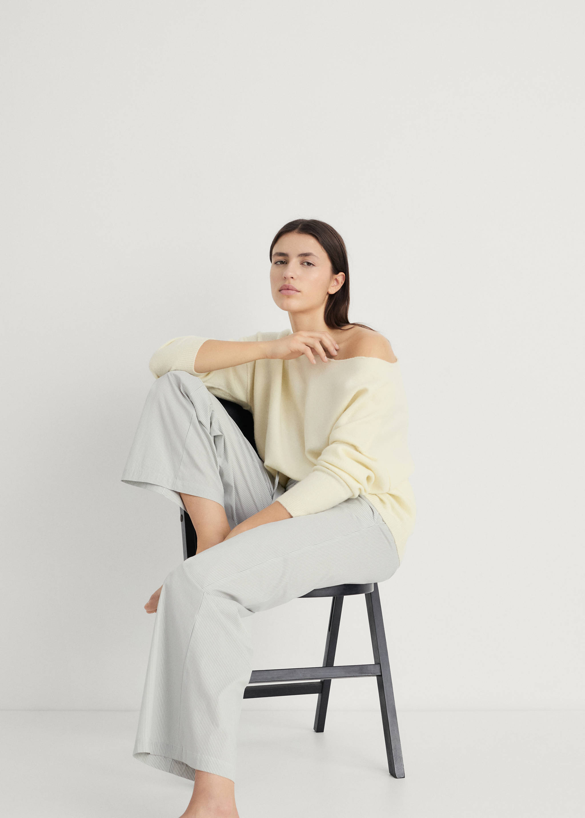 Striped pyjama trousers with elastic detail - Details of the article 2