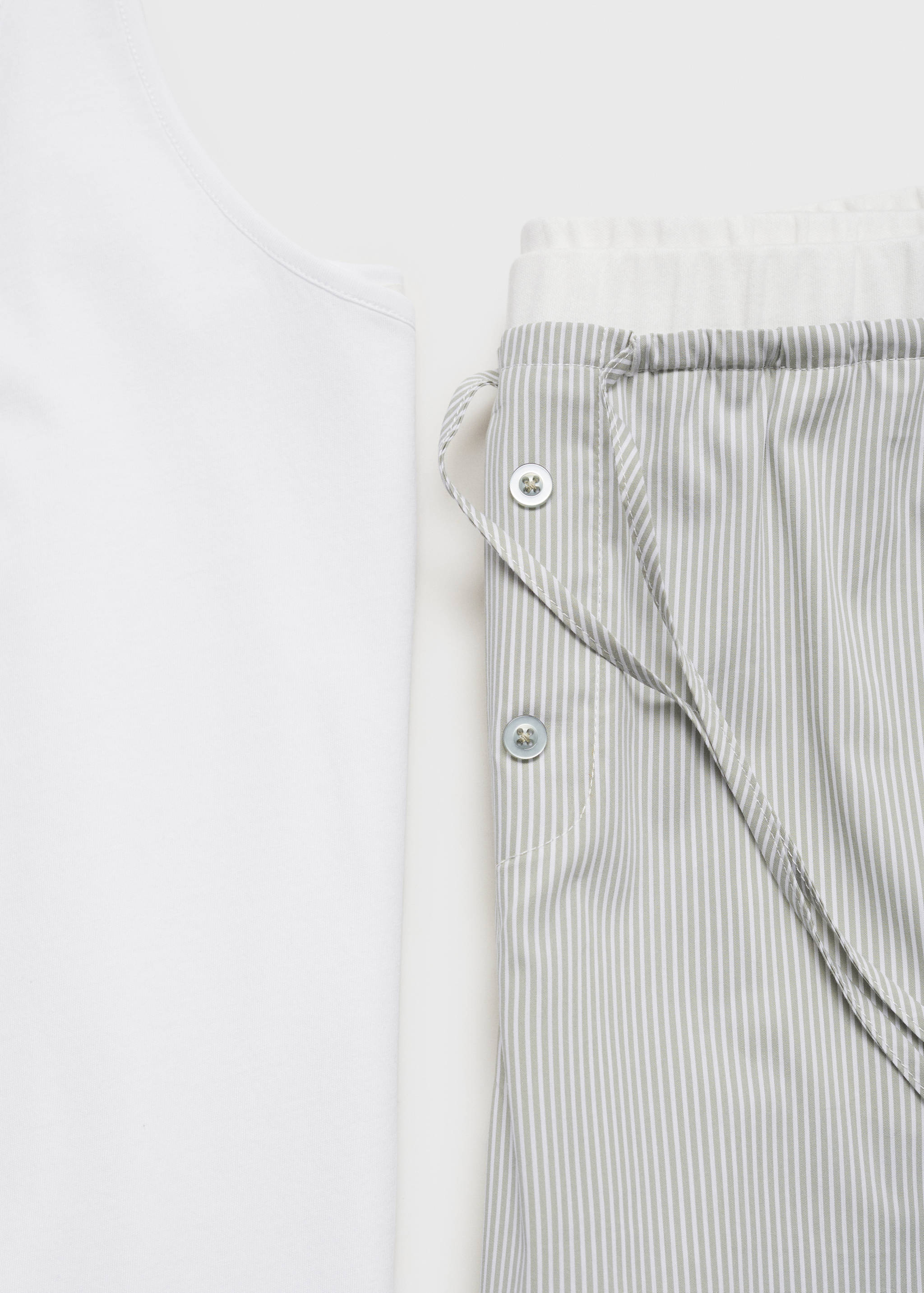 Striped pyjama trousers with elastic detail - Details of the article 0